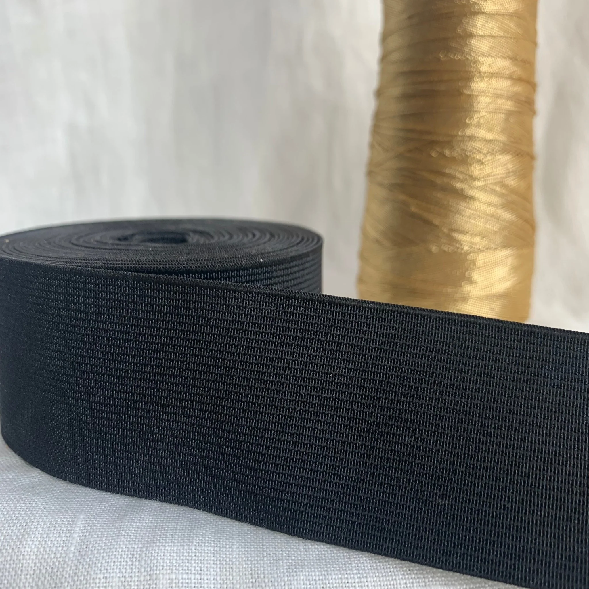 Élastique plat noir 3,5 cm - au mètre