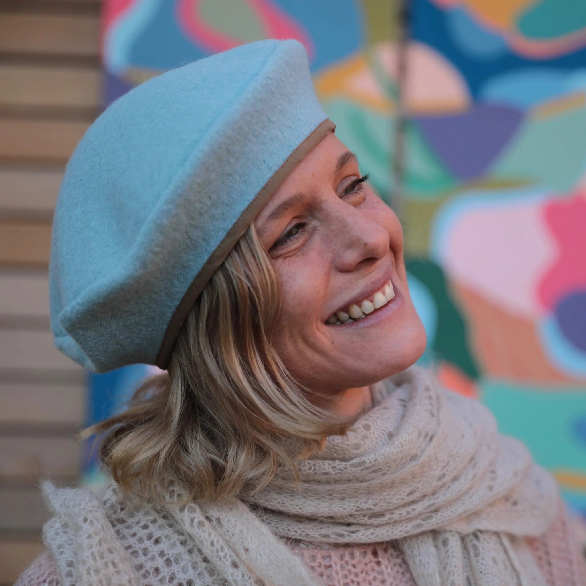 Beret Côme - laine bouillie bleu ciel - Image 3