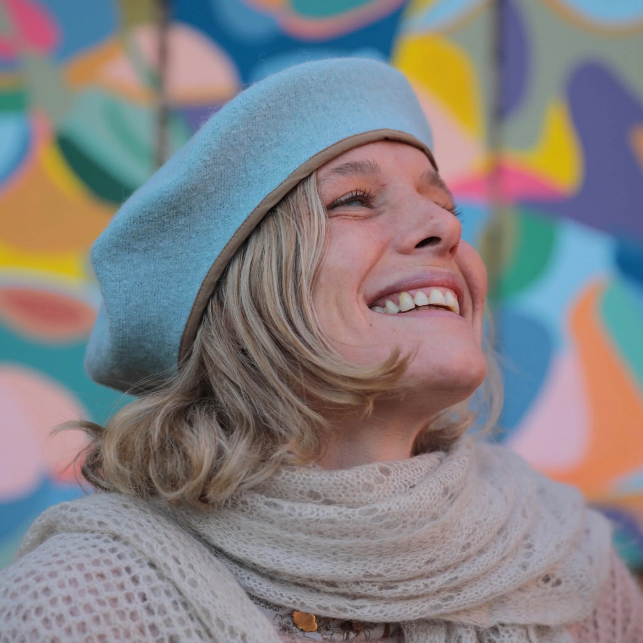 Beret Côme - laine bouillie bleu ciel - Image 7