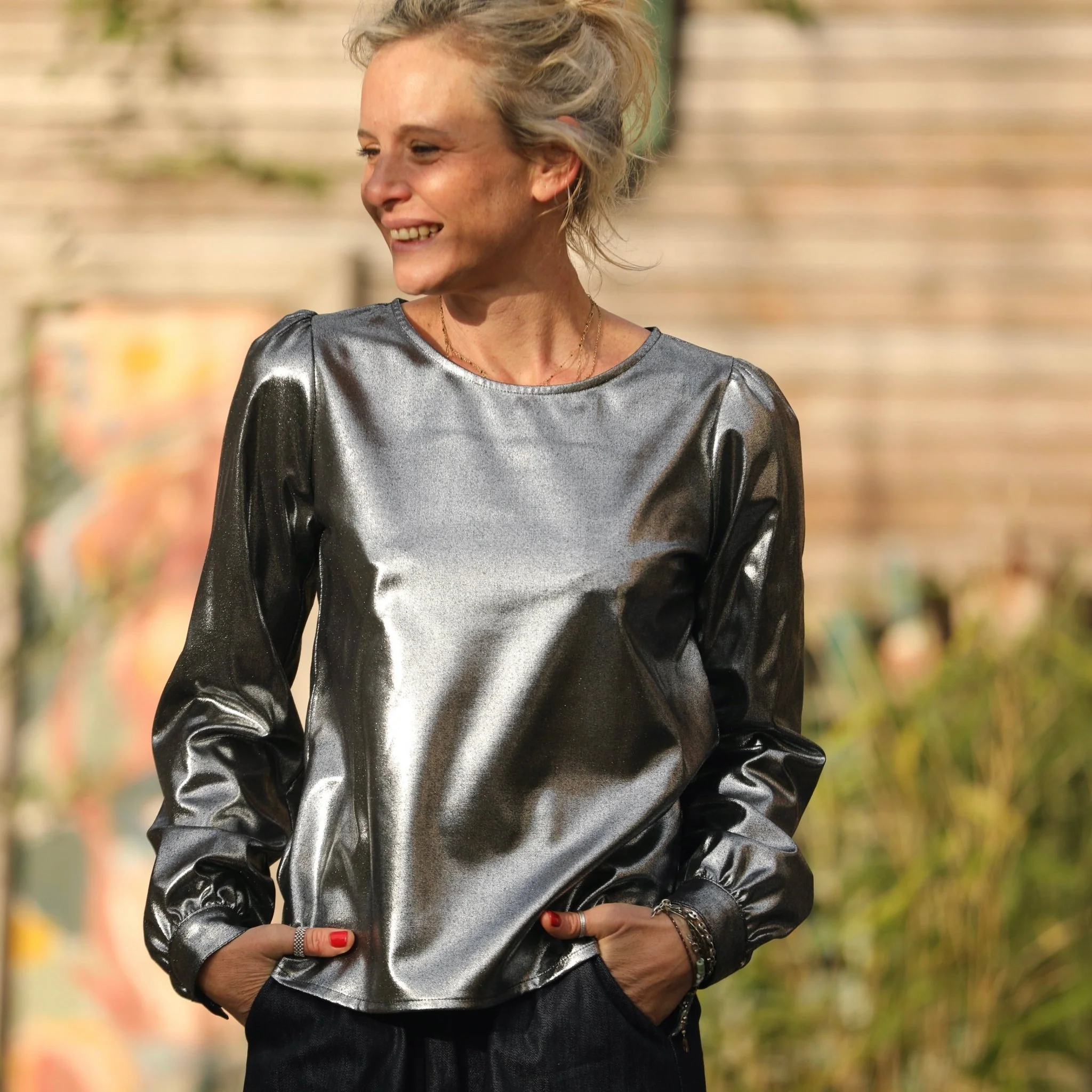 Blouse Amarante - disco argenté - Image 3