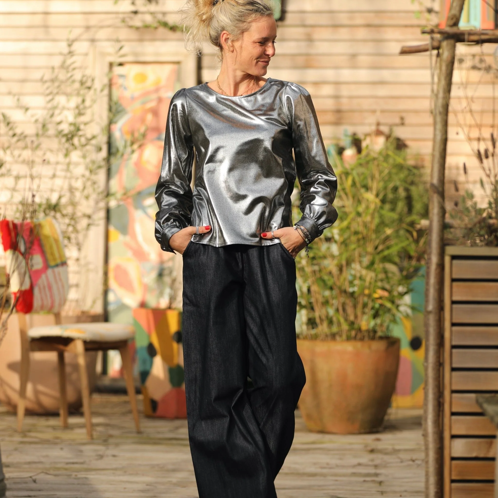 Blouse Amarante - disco argenté - Image 6