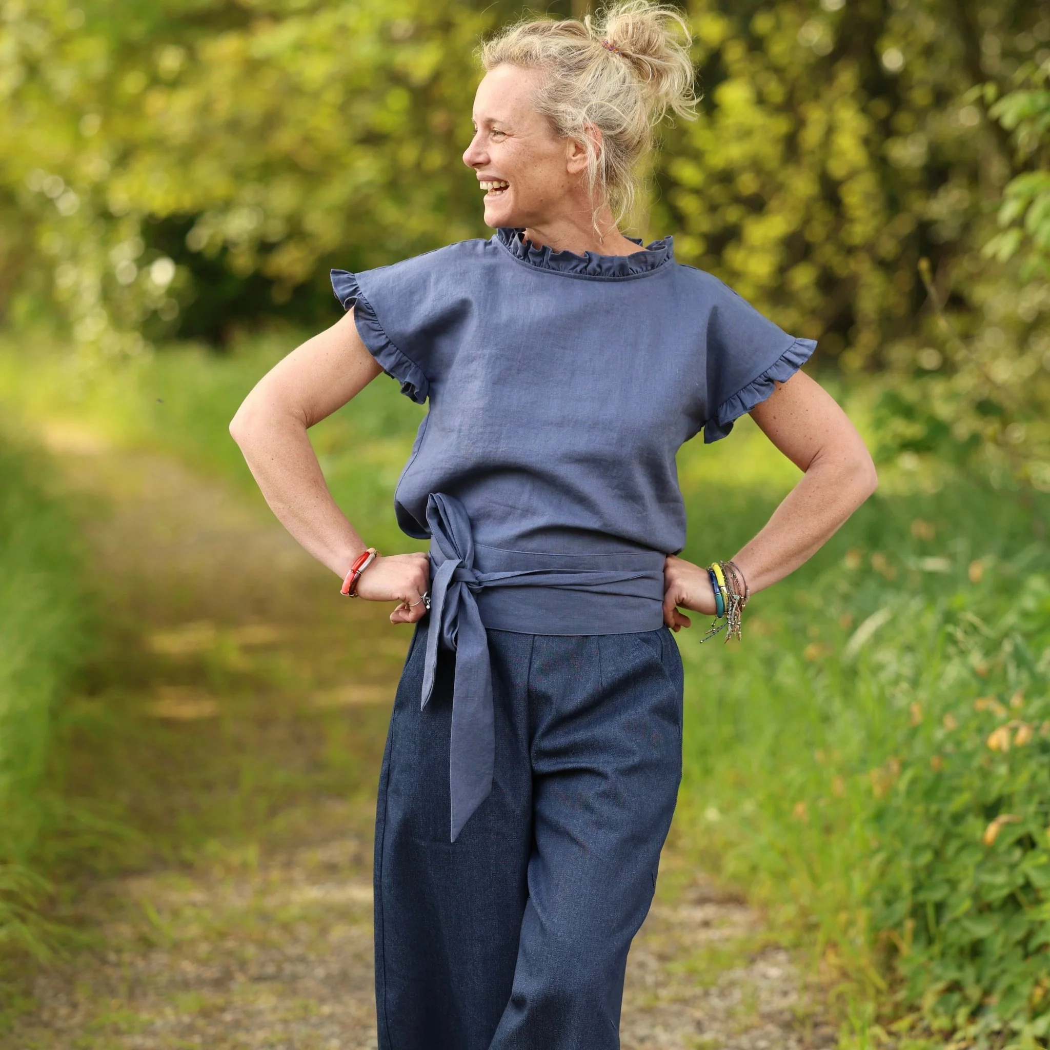 Blouse Camélia – Lin bleu jeans - Image 6