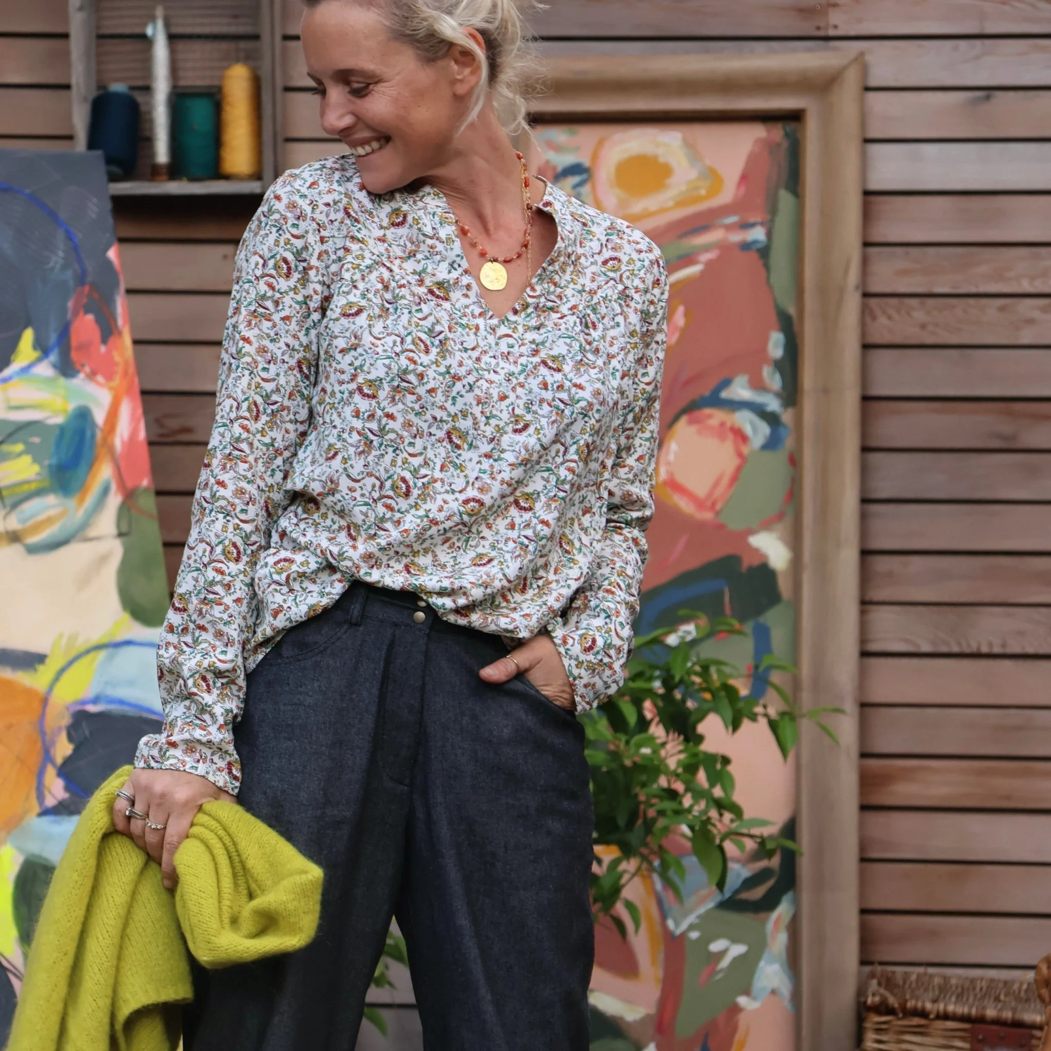 Blouse Léone - viscose fleurs précieuses