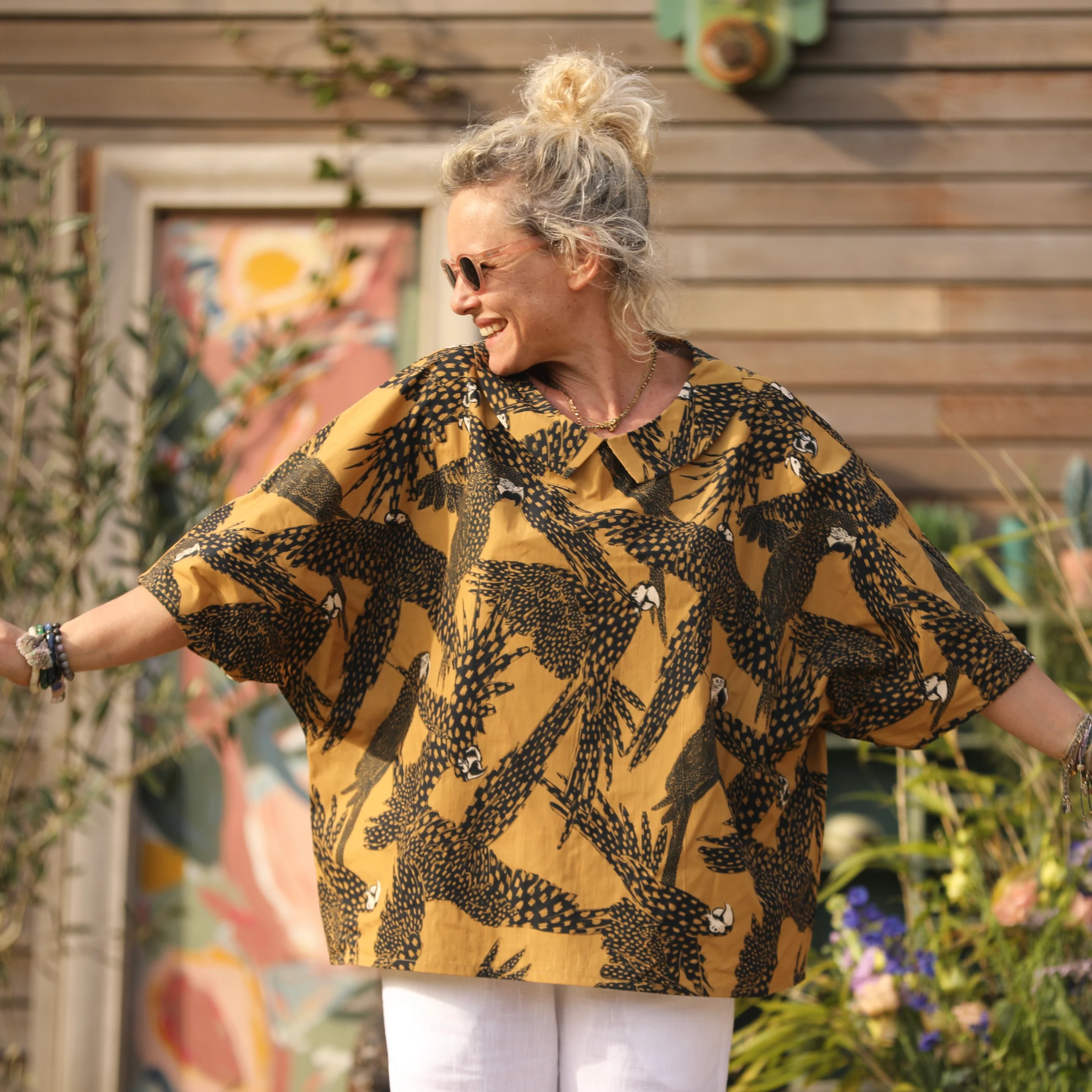 Blouse Myriem - popeline de coton oiseaux - Image 4