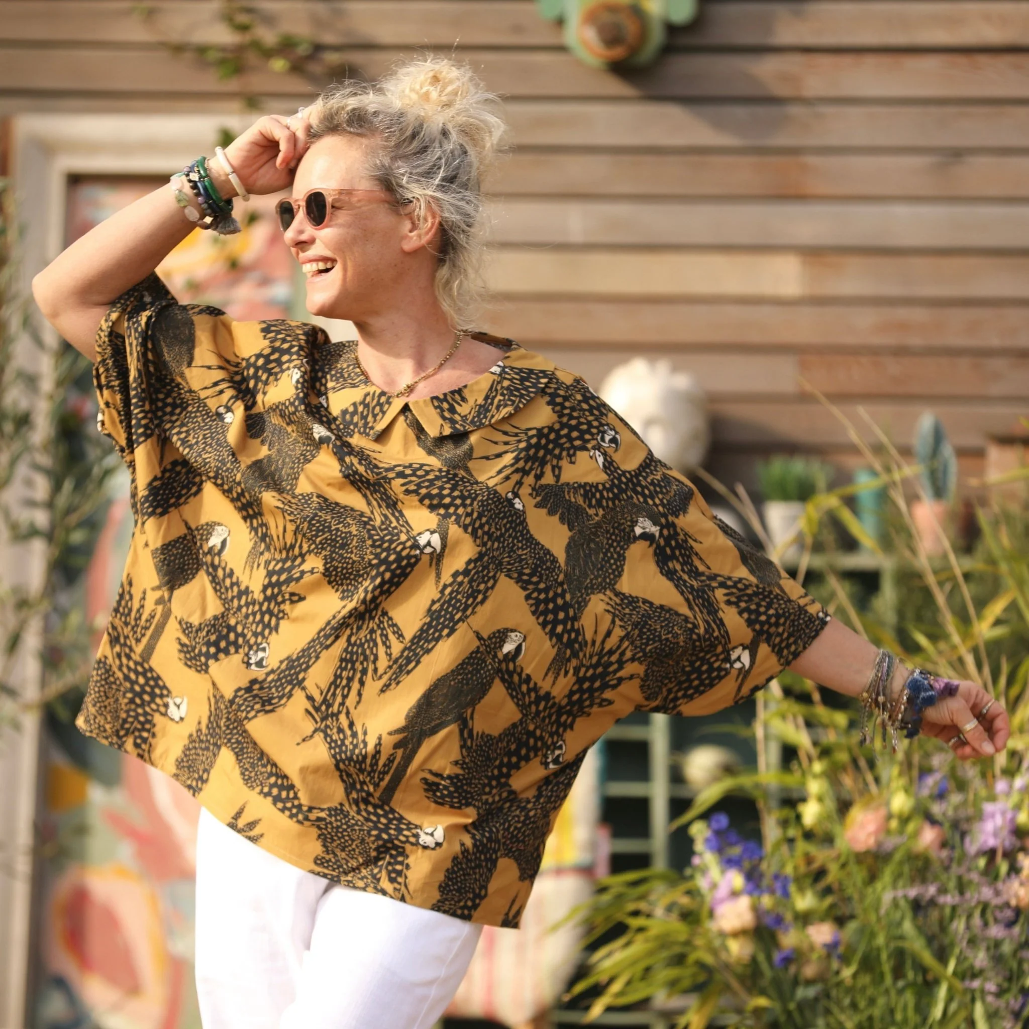 Blouse Myriem - popeline de coton oiseaux - Image 5