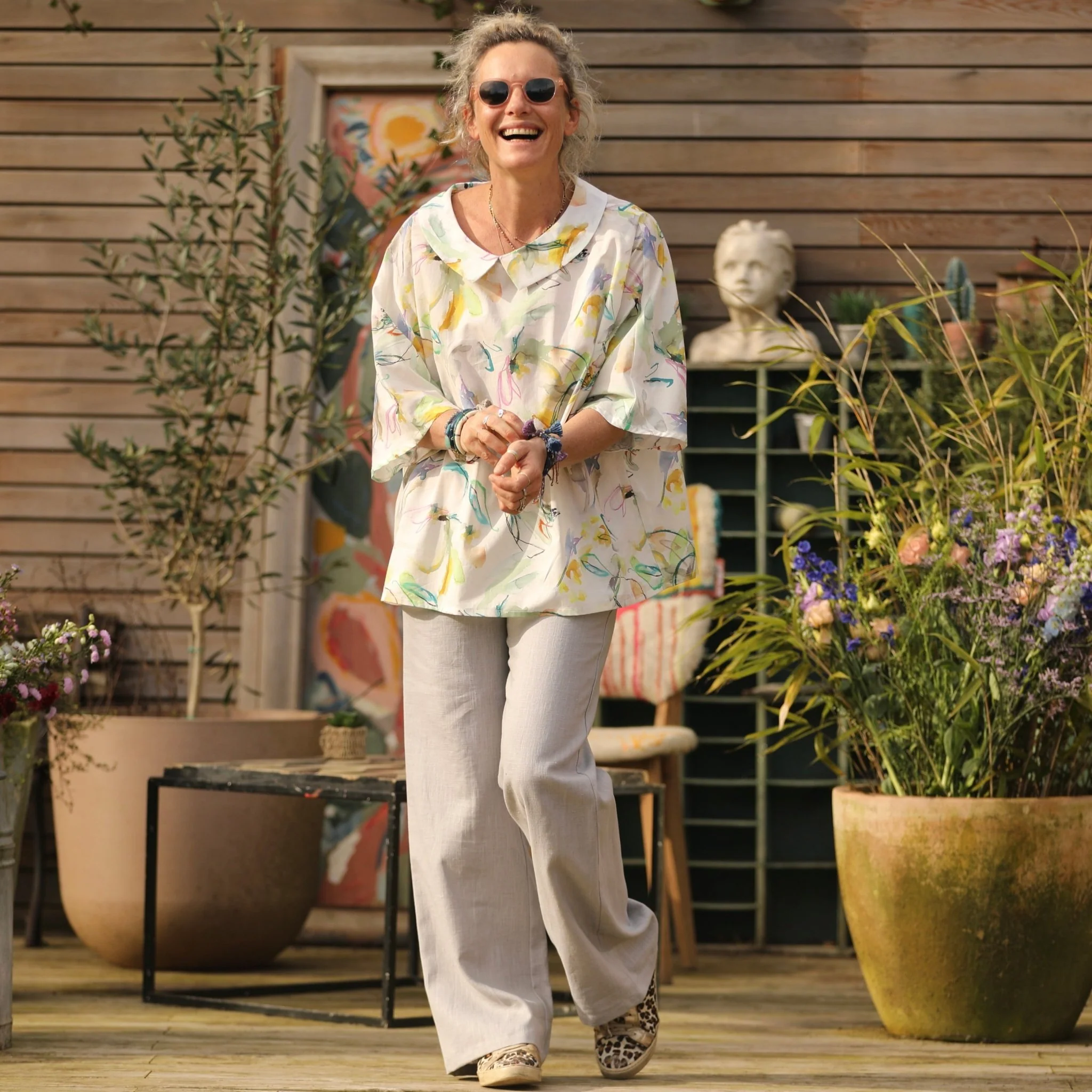 Blouse Myriem - voile de coton tableau fleuri - Image 6