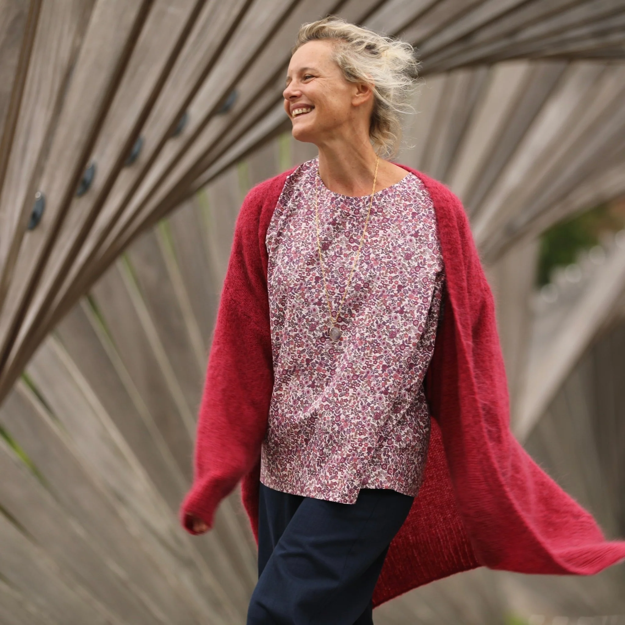 Blouse Naomie - coton léger fleurettes violettes - Image 8