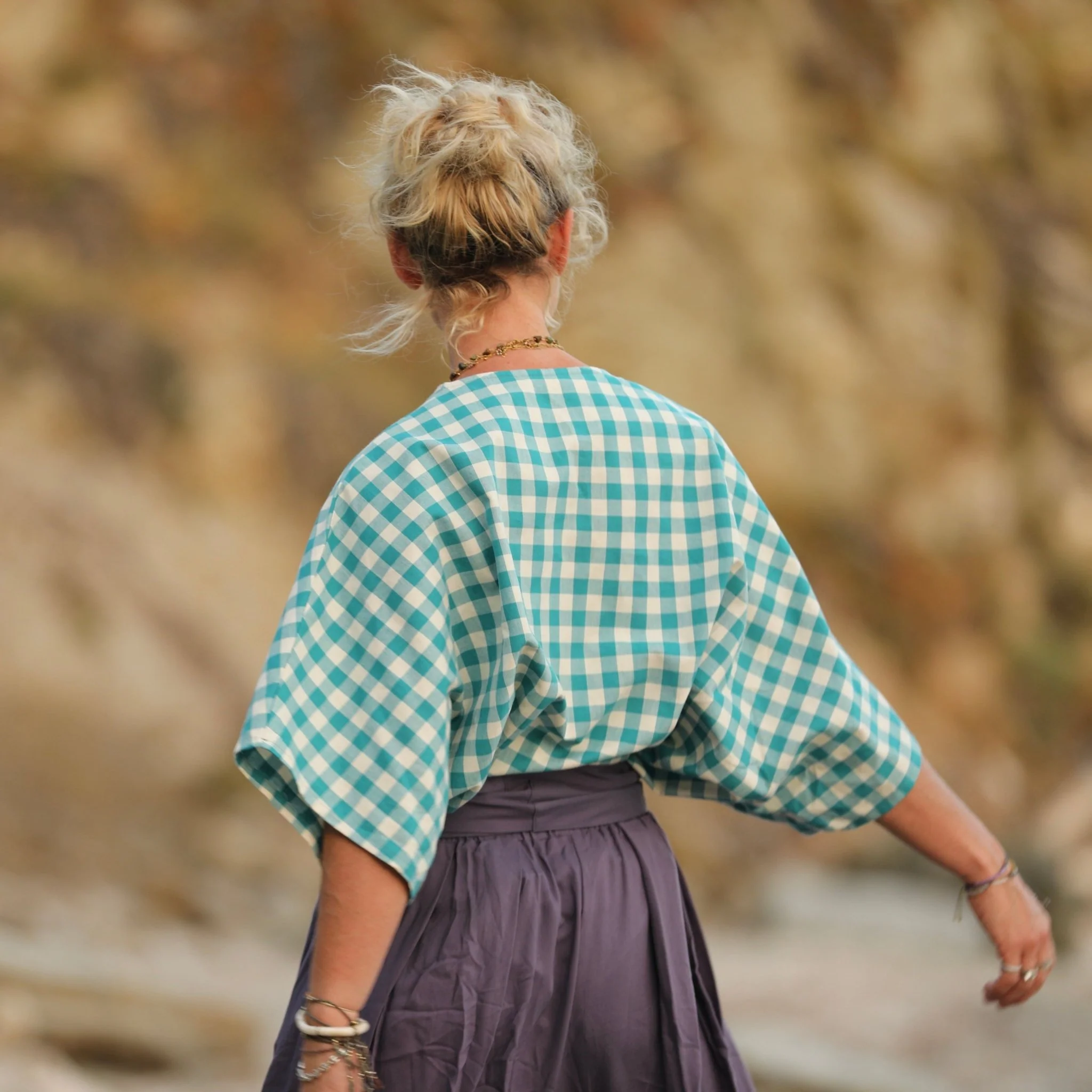 Blouse Yoko - coton carreaux canard - Image 5