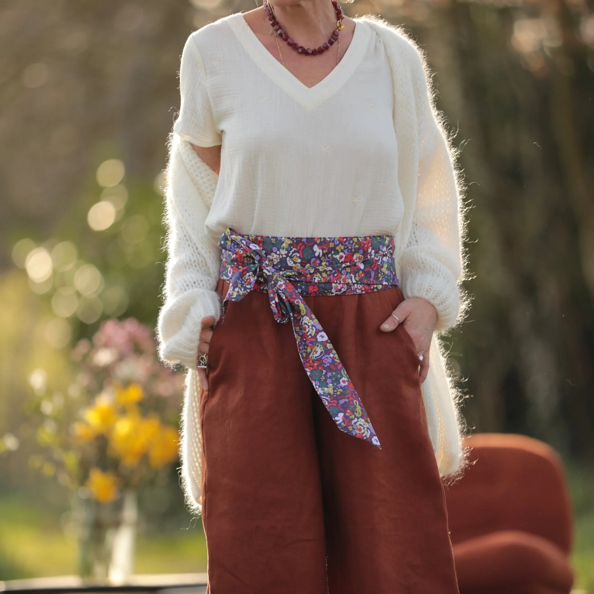Ceinture Anita coton Floraison Améthyste
