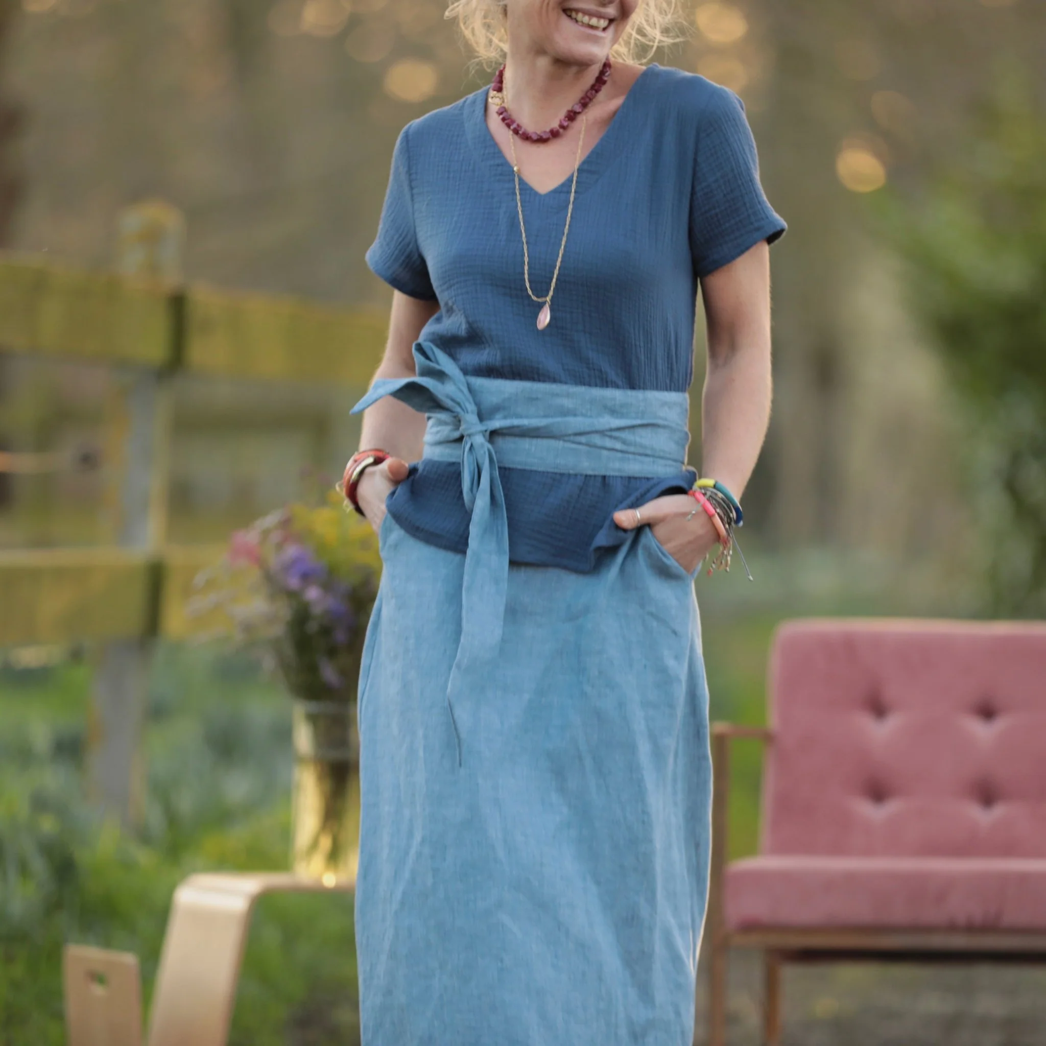 Ceinture Anita - lin chiné denim