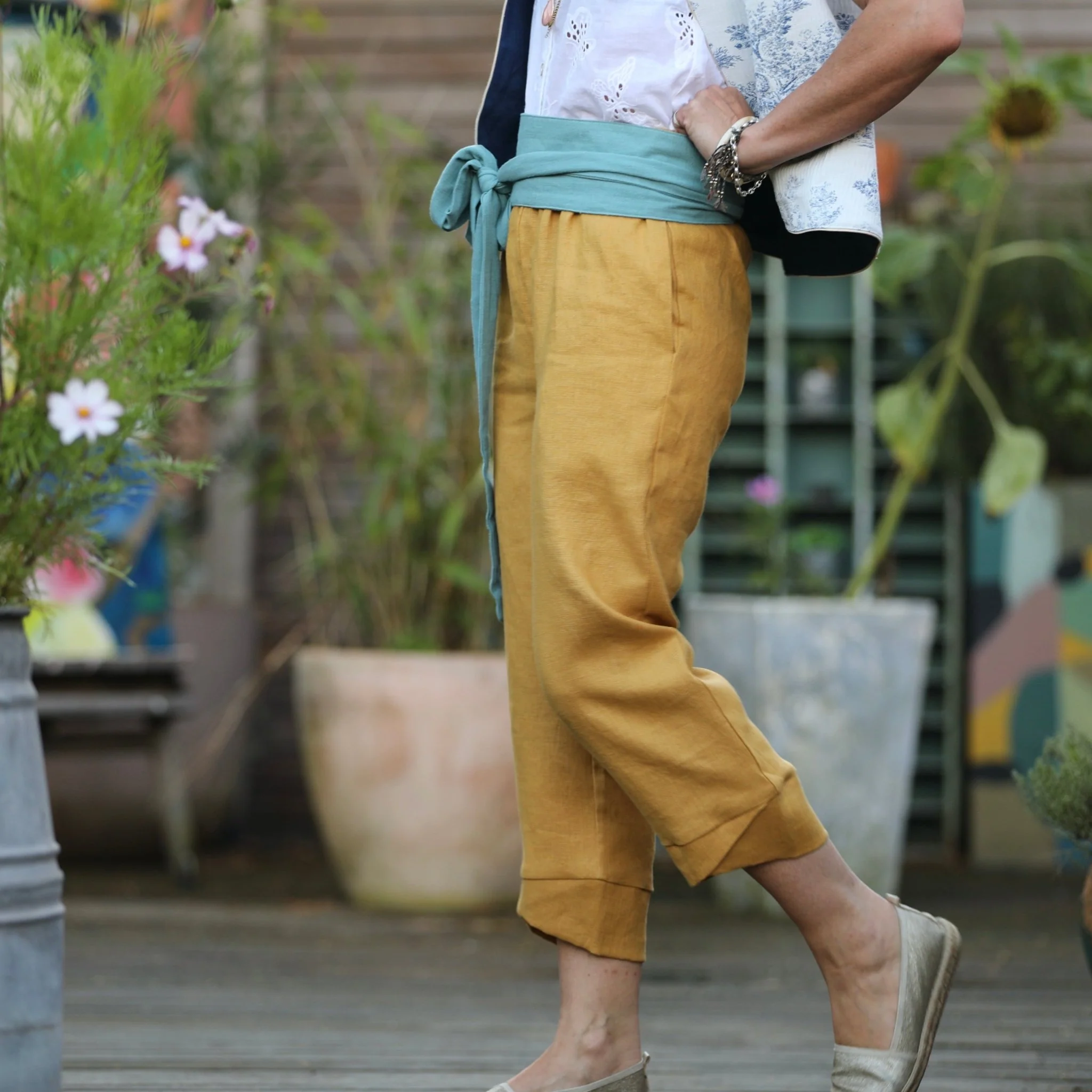 Ceinture Anita  - viscose/lin vert d'eau - Image 3