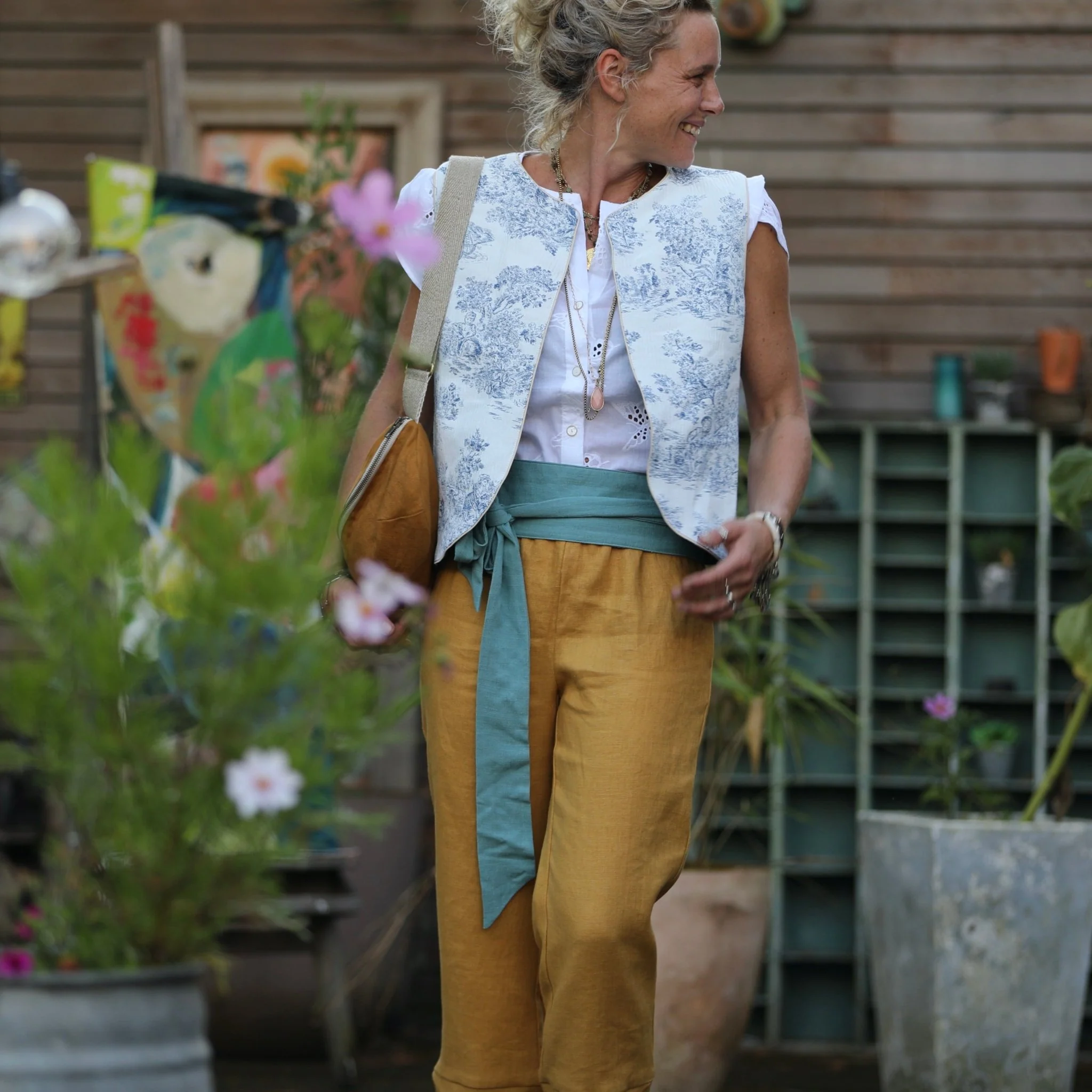 Ceinture Anita  - viscose/lin vert d'eau - Image 4
