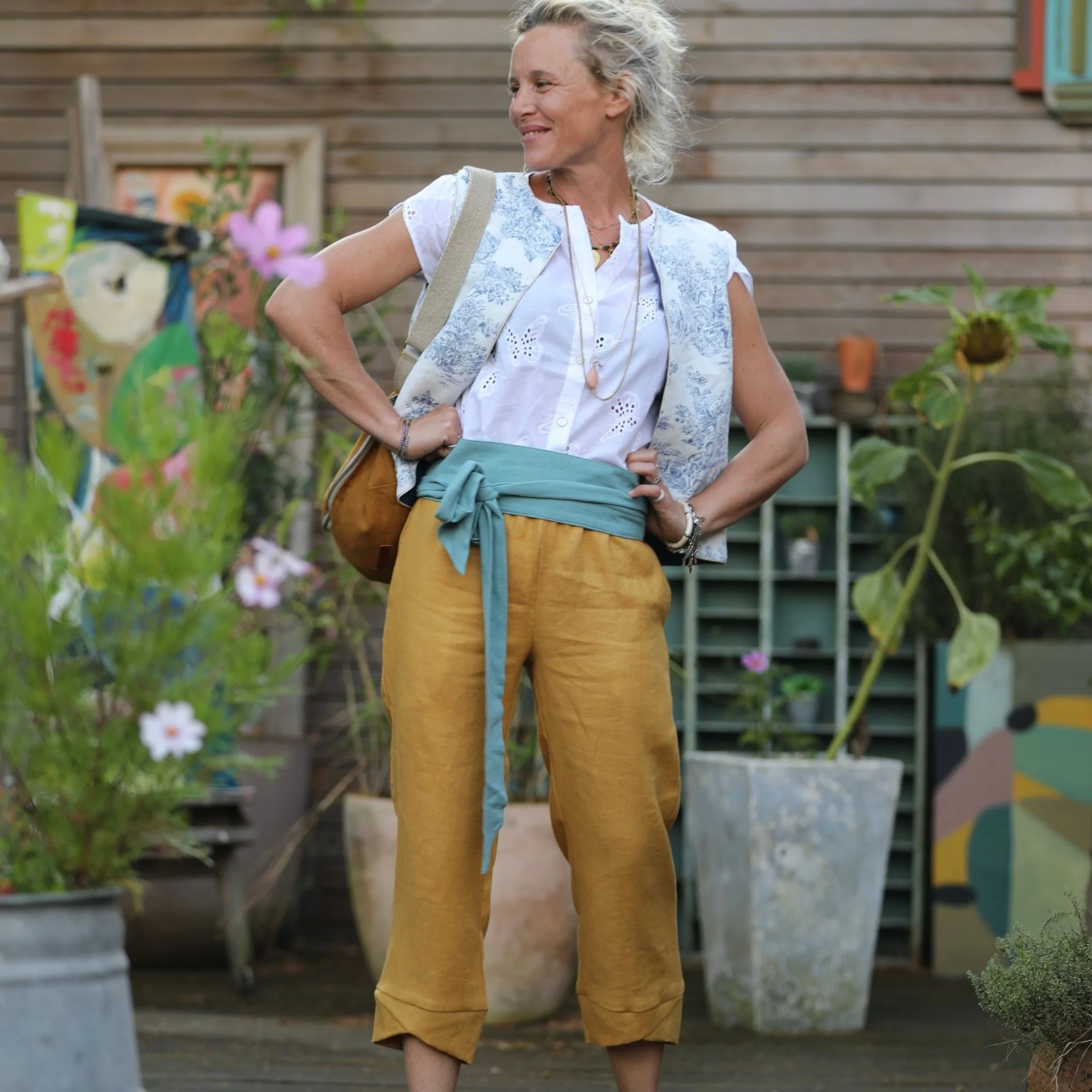 Ceinture Anita  - viscose/lin vert d'eau - Image 6