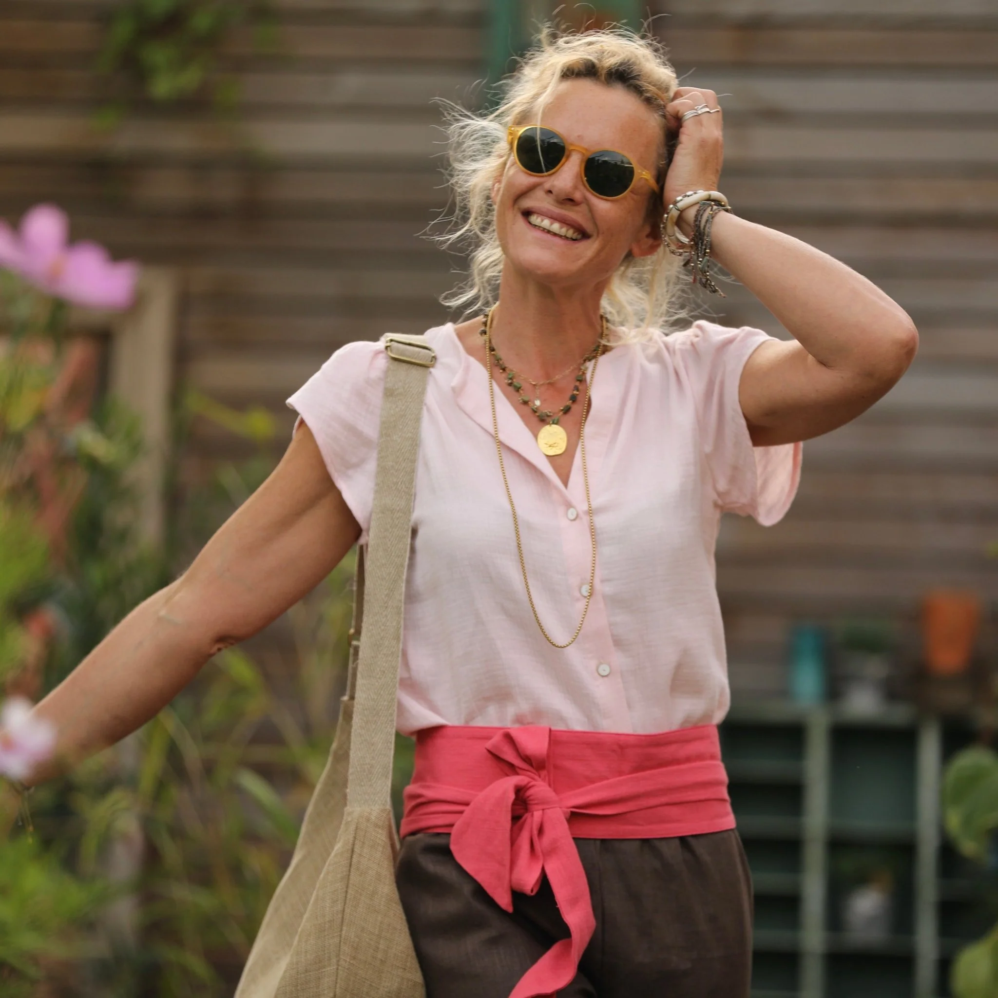 Ceinture Anita  - viscose/lin rose gourmand - Image 4