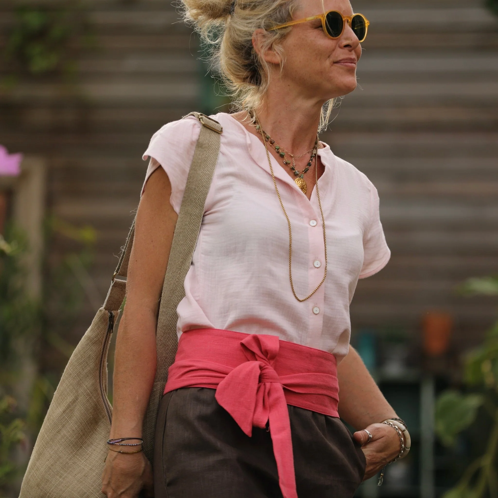Ceinture Anita  - viscose/lin rose gourmand - Image 6