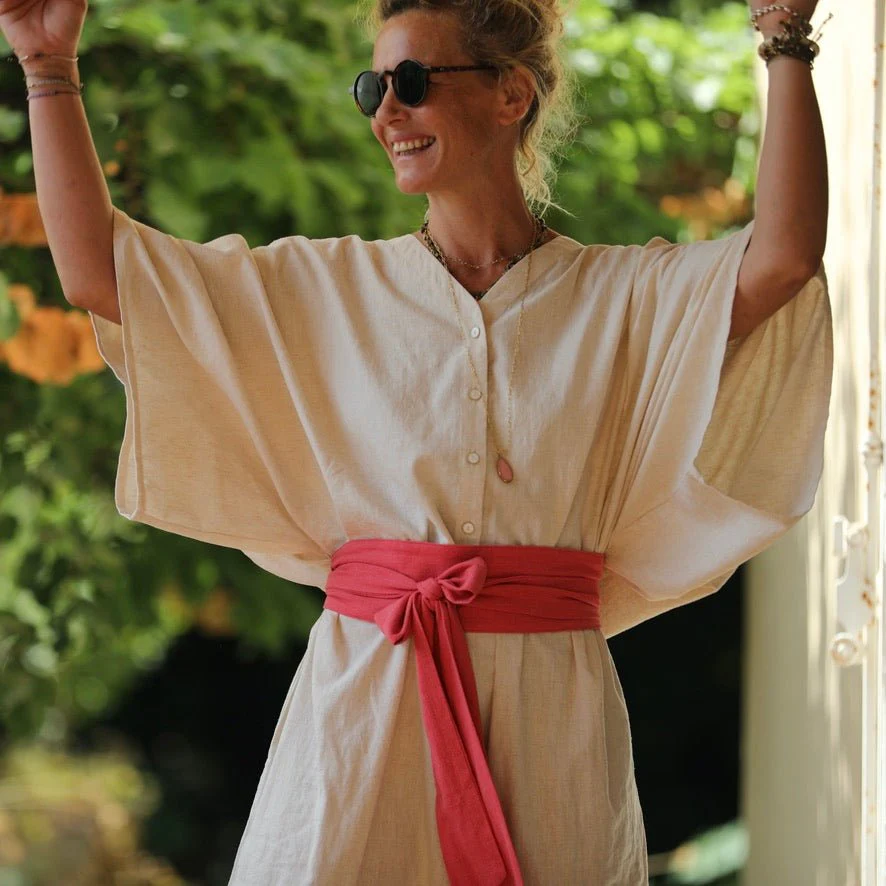 Ceinture Anita  - viscose/lin rose gourmand - Image 8