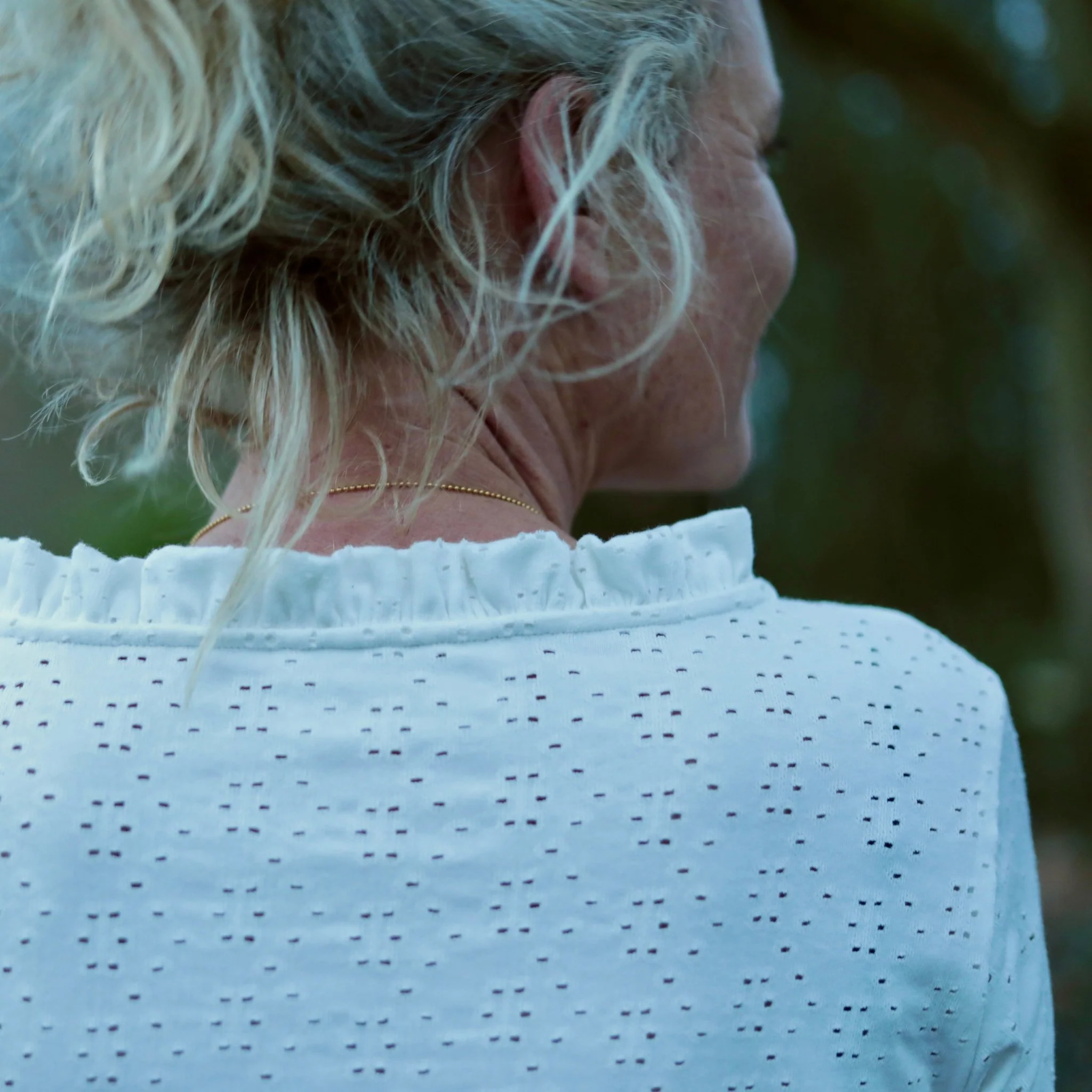 Blouse Clarisse - Jersey brodé blanc cassé - Image 3