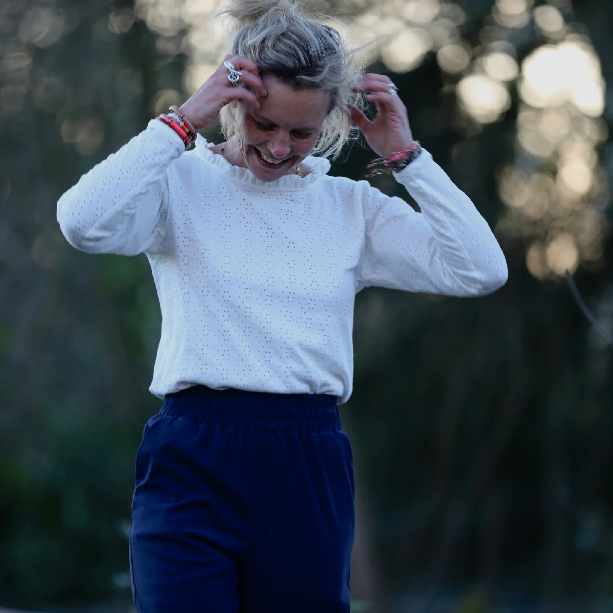 Blouse Clarisse - Jersey brodé blanc cassé - Image 5