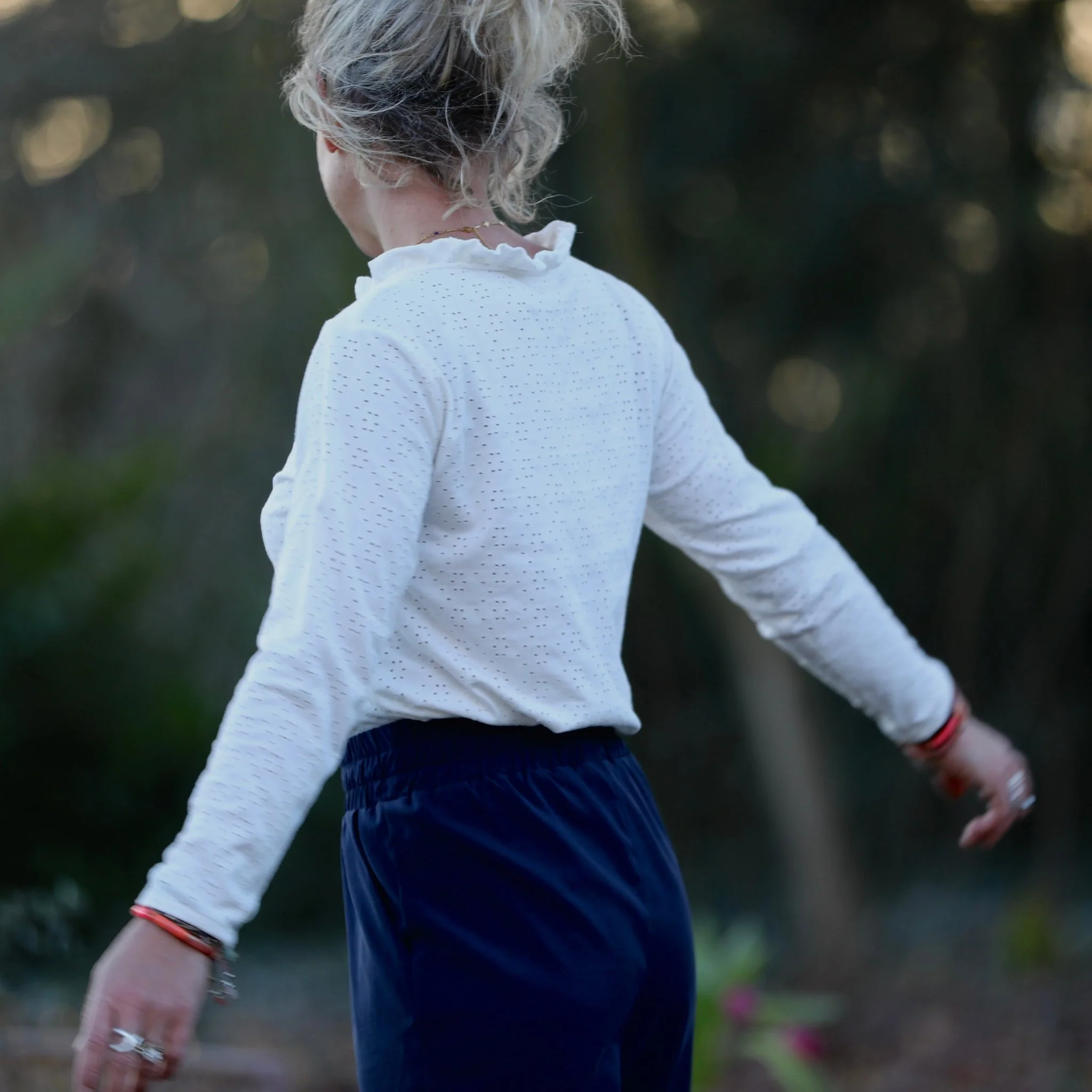 Blouse Clarisse - Jersey brodé blanc cassé - Image 7