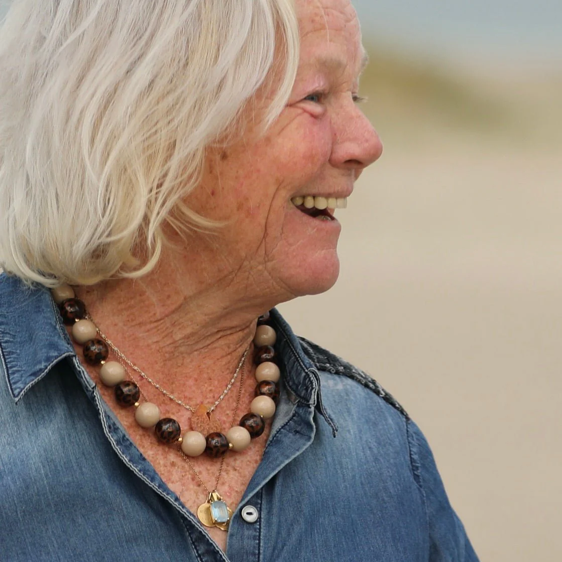 Collier Équinoxe – Beige & Marron marbré - Image 3