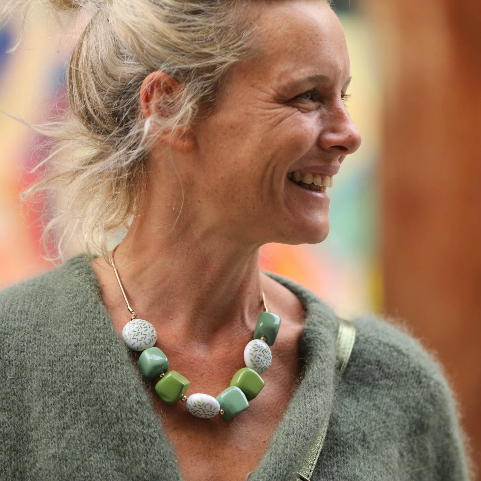 Collier Aurore – Vert & Doré - Image 4