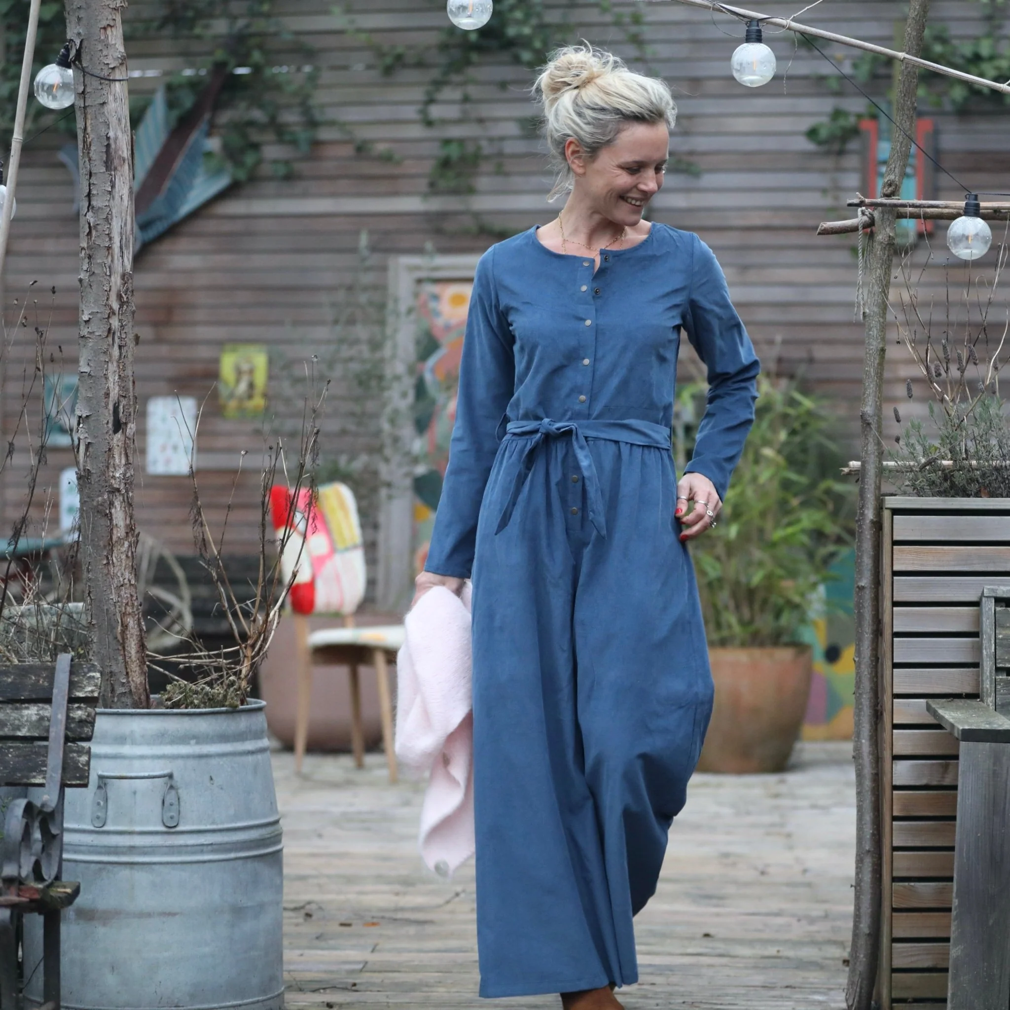 Combinaison Perla - velours milleraies bleu doux - Image 3