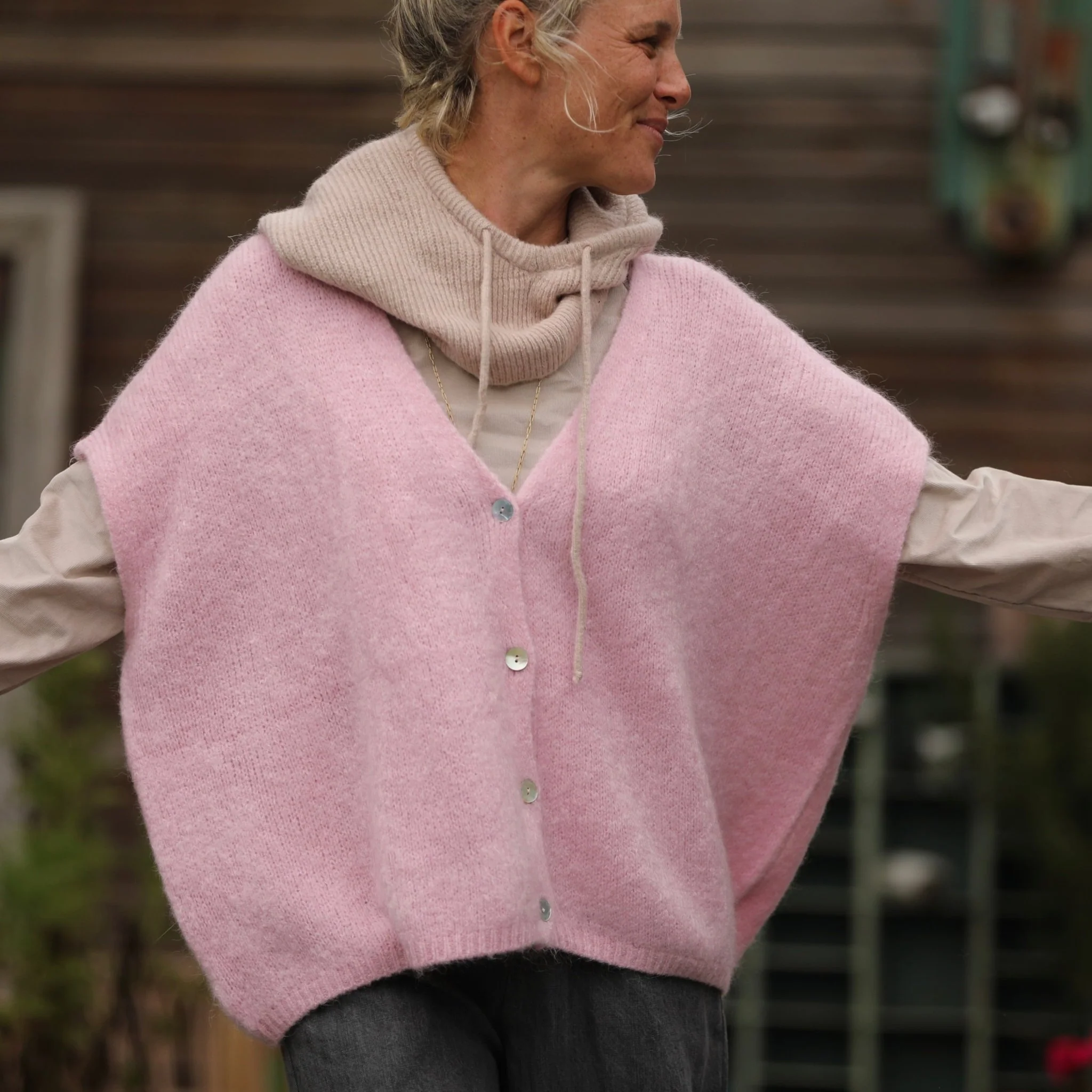 Gilet Claudia - Rose dragée
