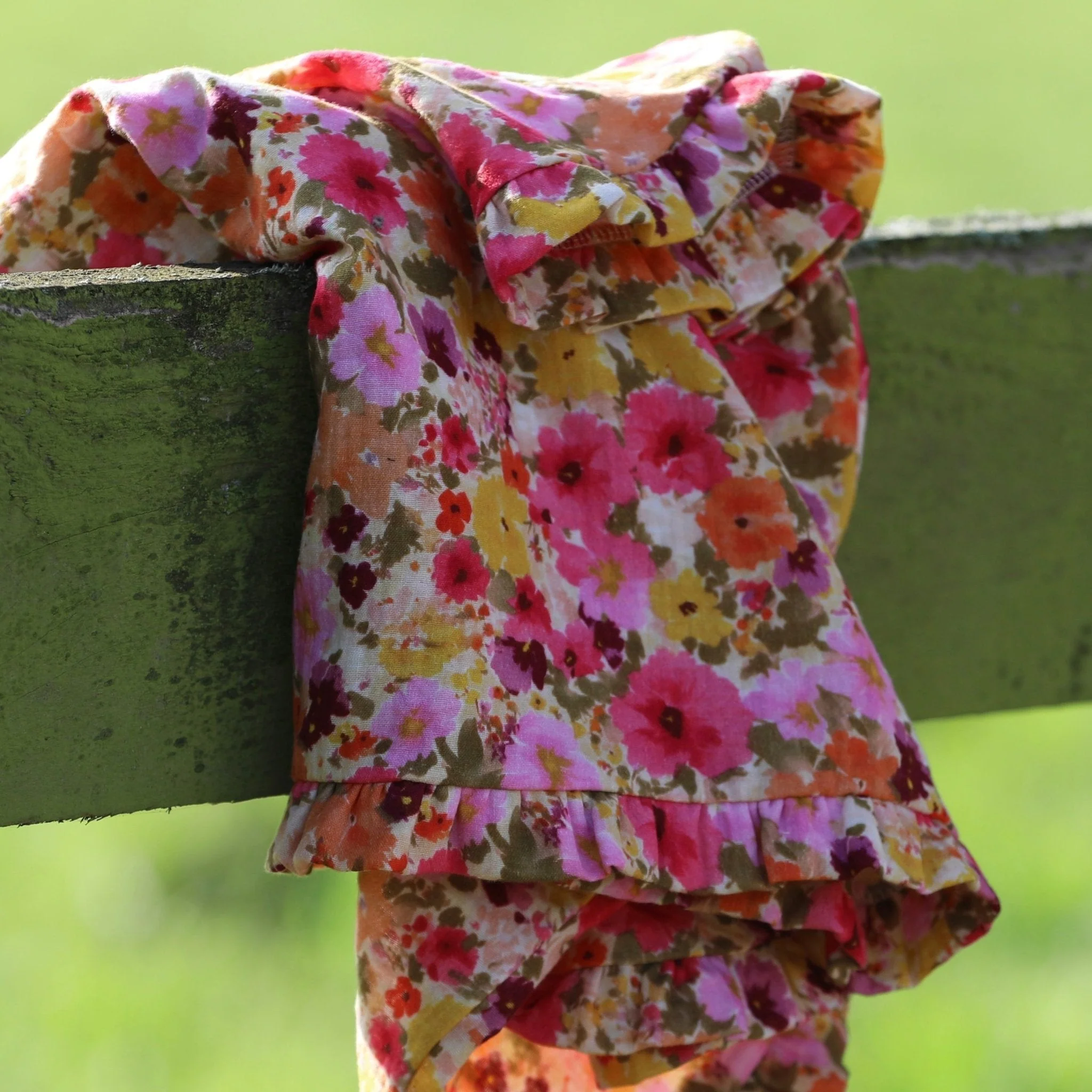 Robe Juliette - Double gaze de coton “Fleurs en Feu” - Image 2