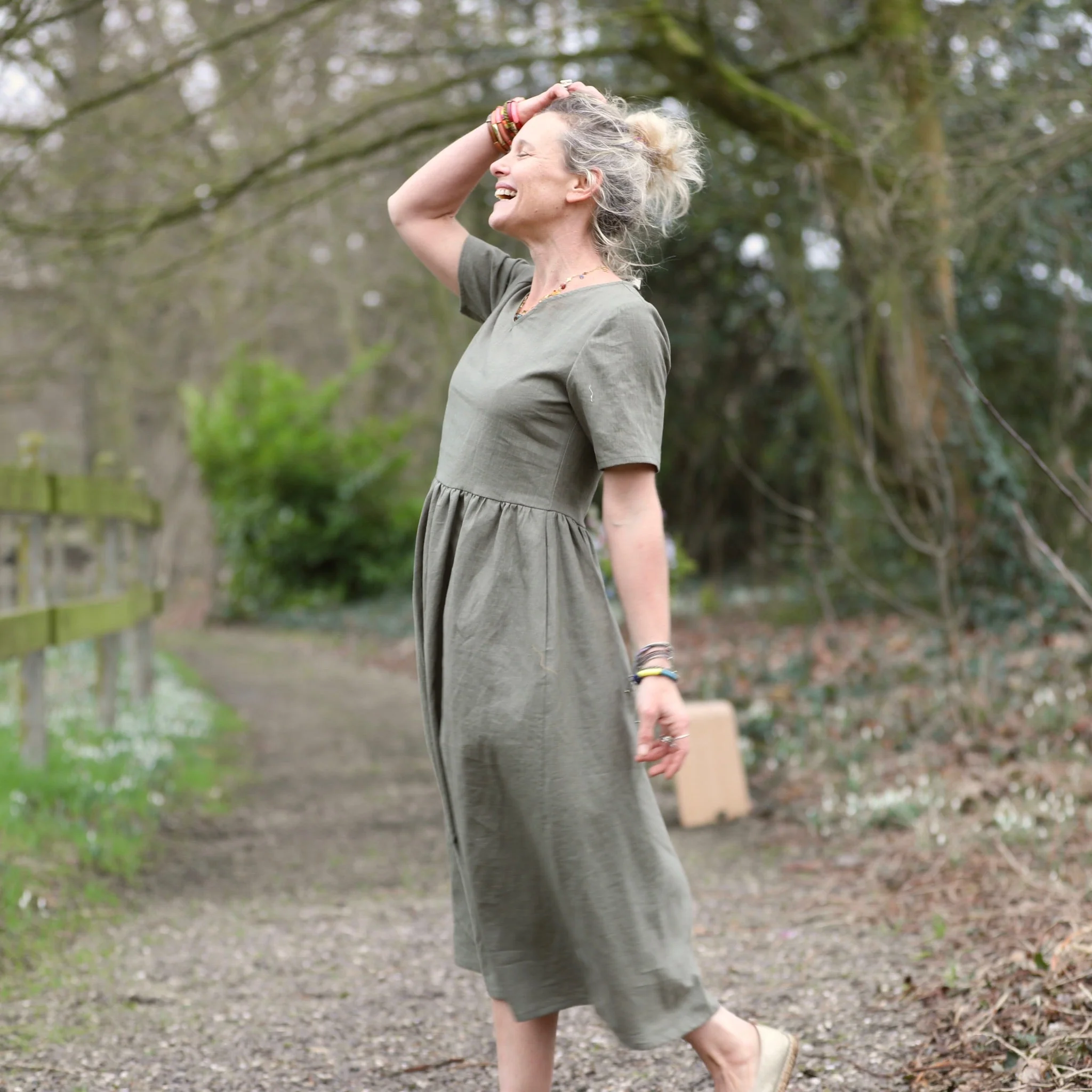 Robe Juliette - lin kaki - Image 5