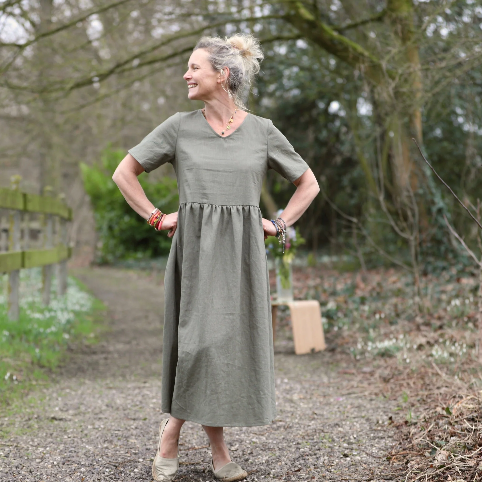 Robe Juliette - lin kaki - Image 6