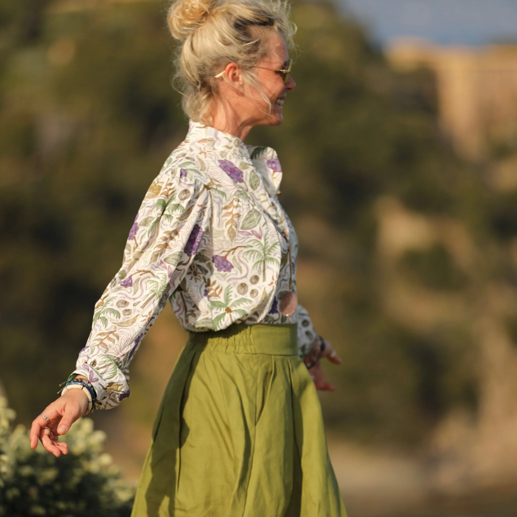 Jupe Othilie - lin vert Granny Smith - Image 3