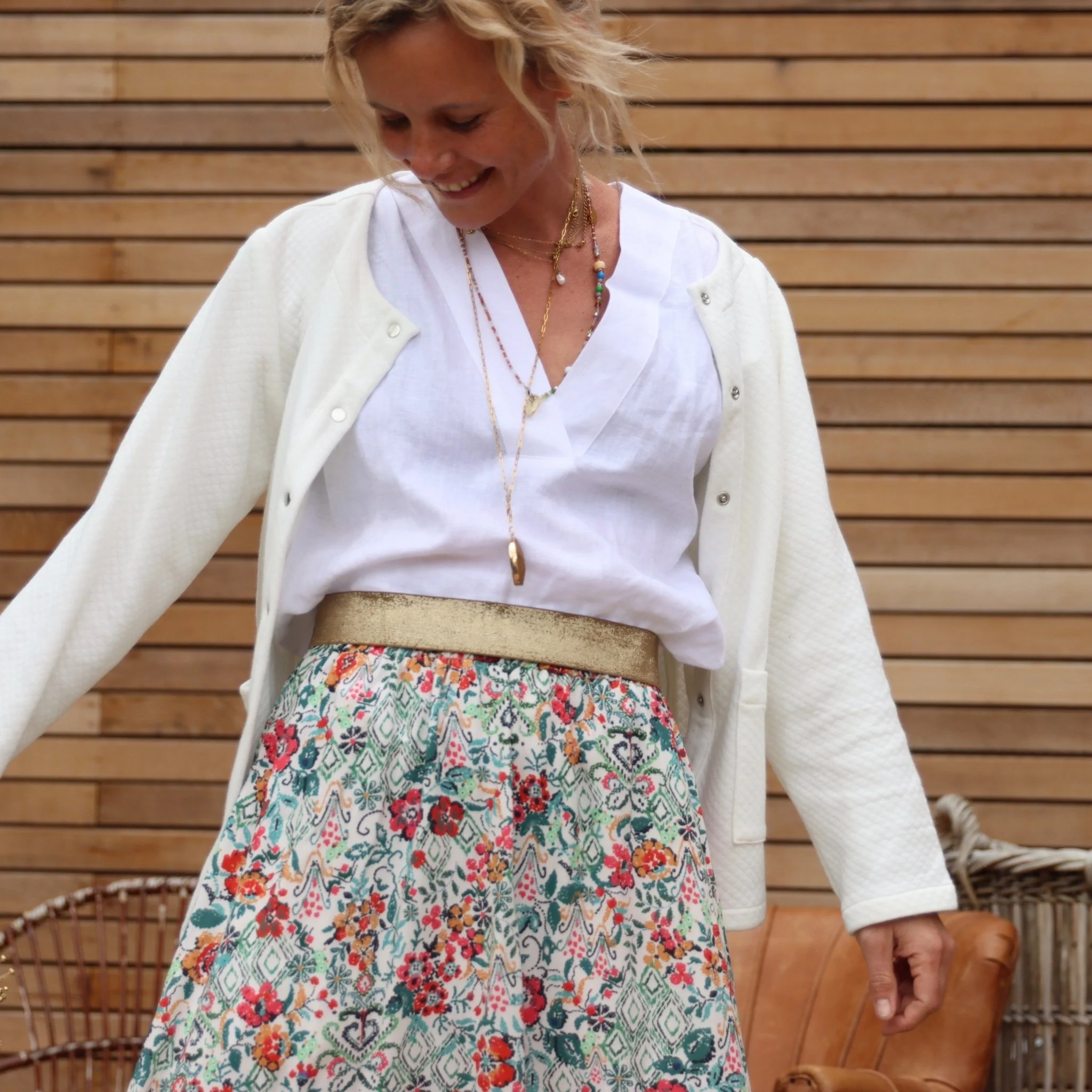 Jupe Rachelle Viscose fleurs d'Ousson - 1m de hauteur - Image 3