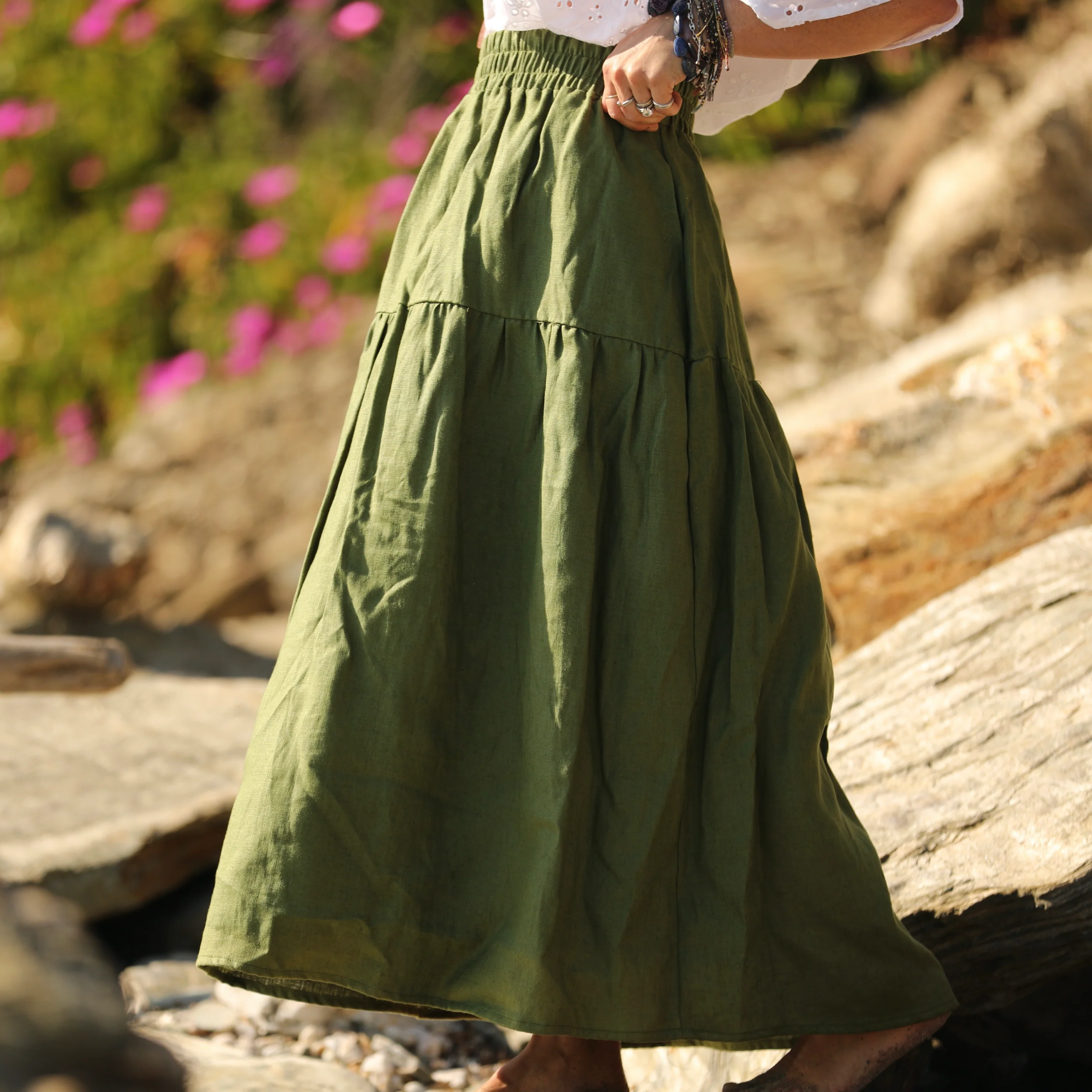 Jupe Sarah - lin vert pomme - Image 7