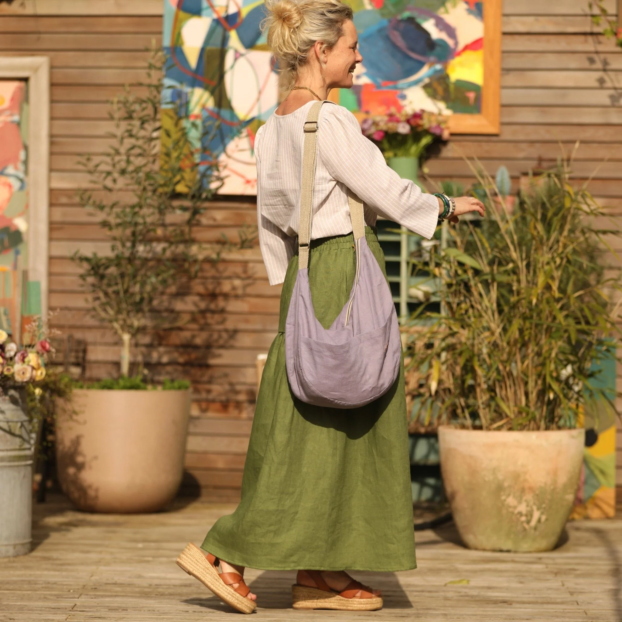 Jupe Sarah - lin vert pomme - Image 8