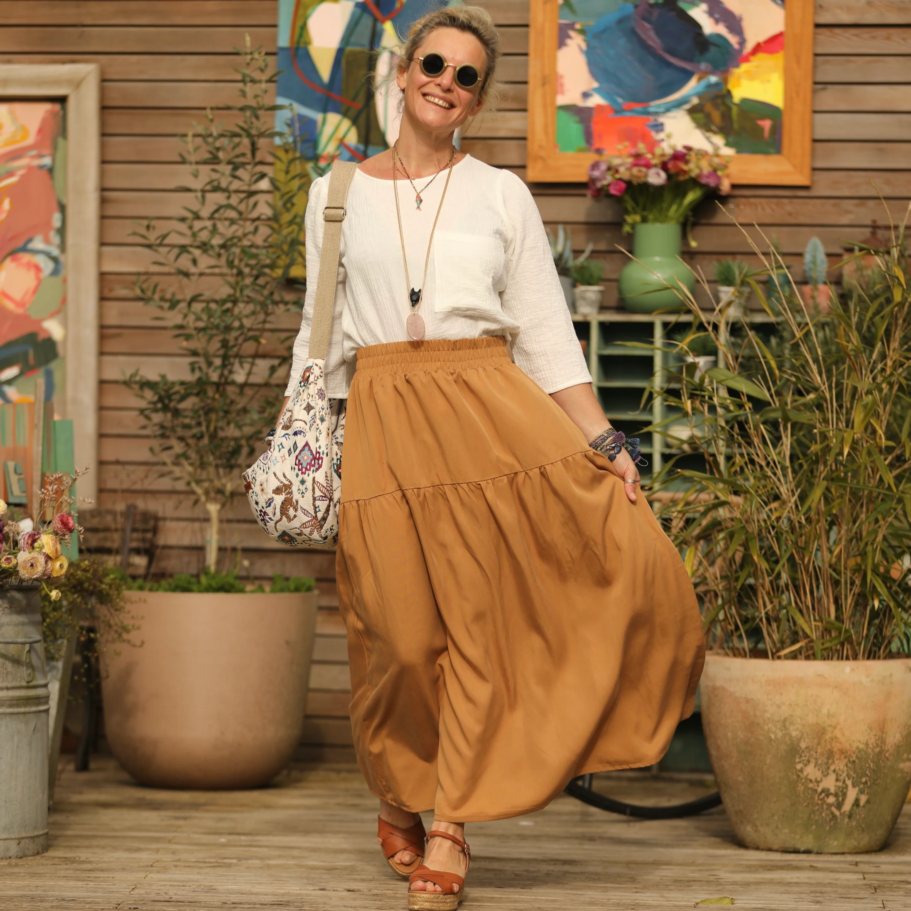 Jupe Sarah - lyocell camel - Image 7