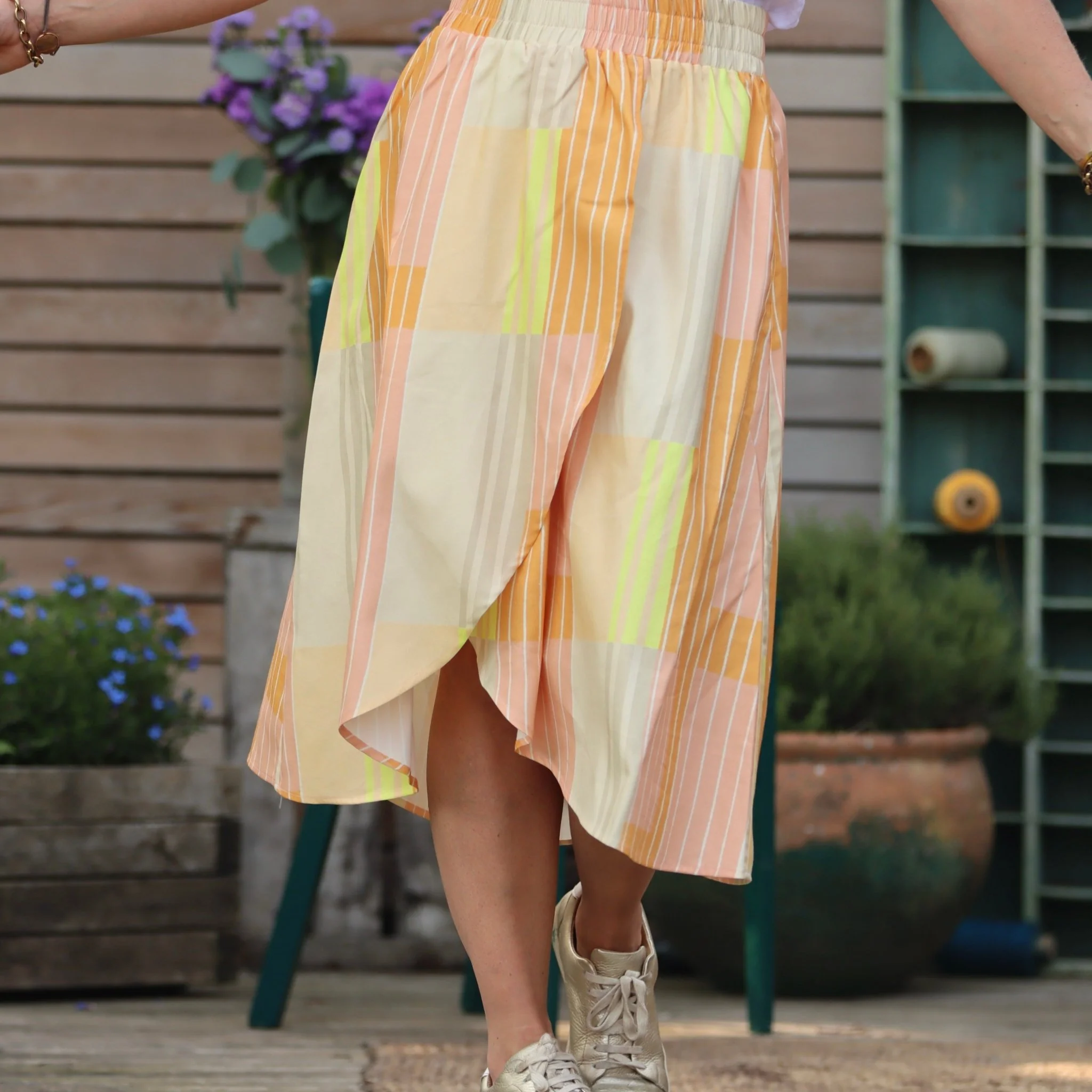 Jupe Tina sergé de coton/viscose géométrique - Image 3