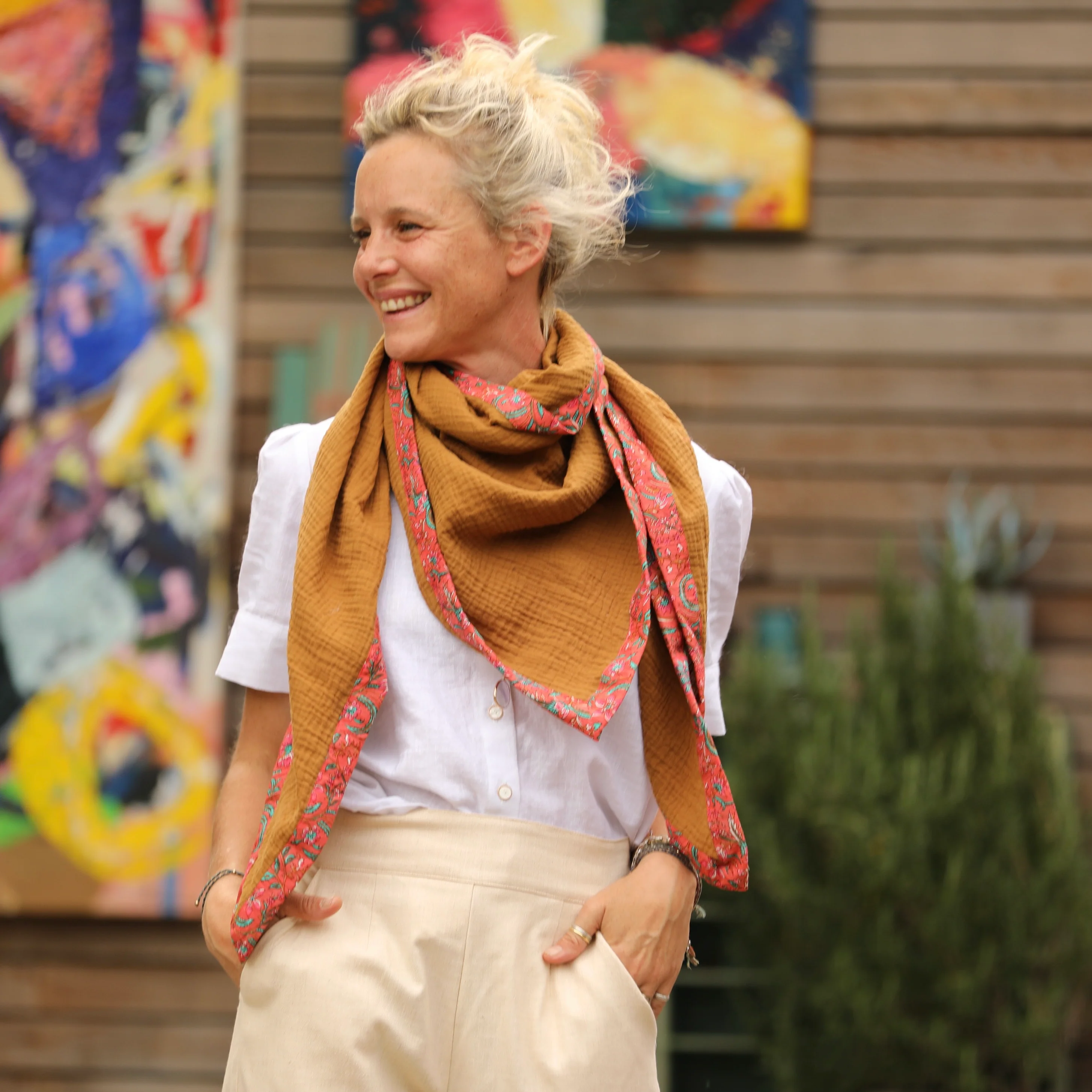 Le foulard Calista camel/Rani