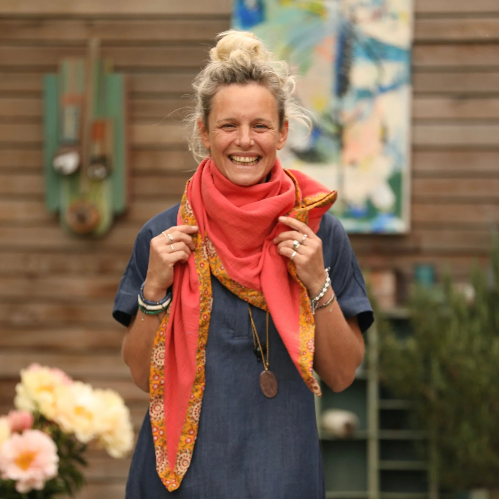 Le foulard Calista papaye/Tara