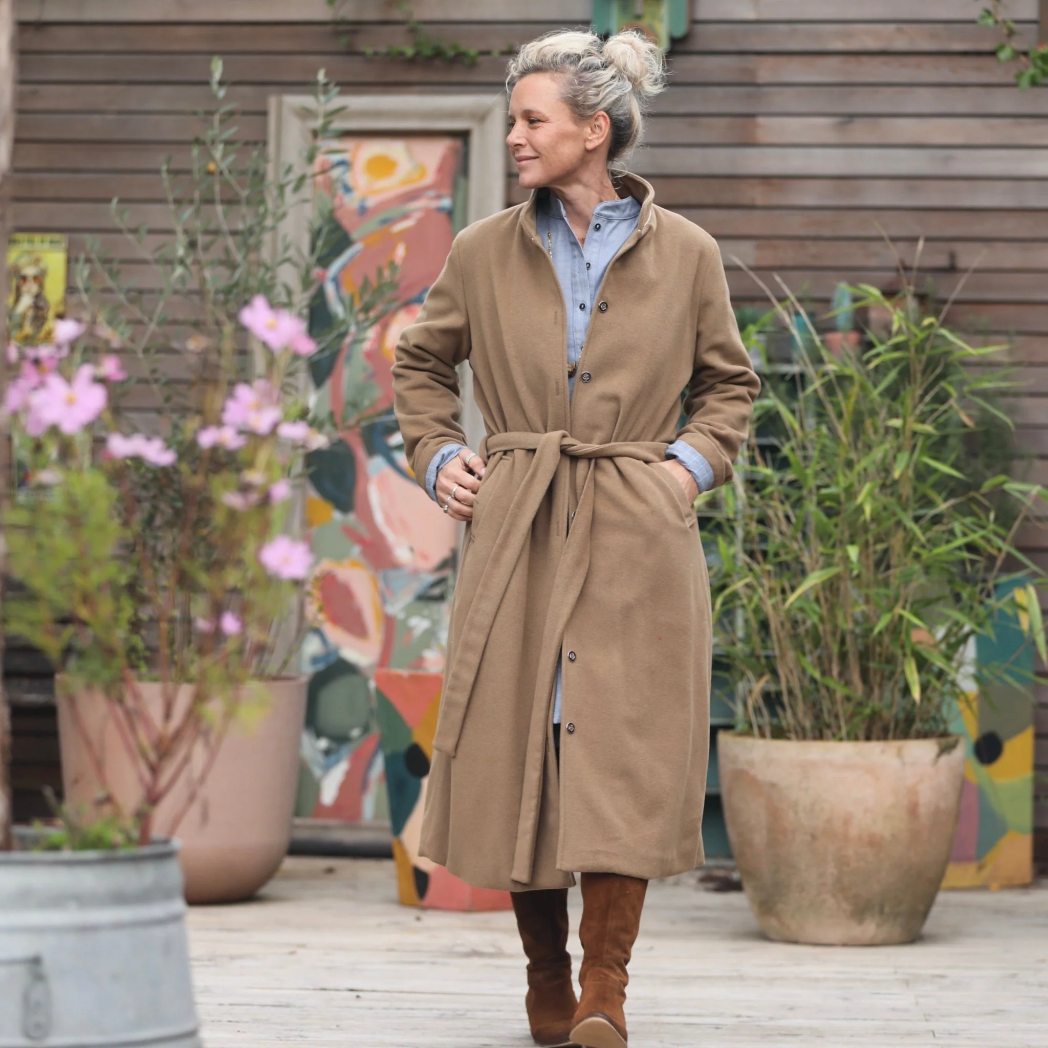 Manteau Paul long - lainage camel