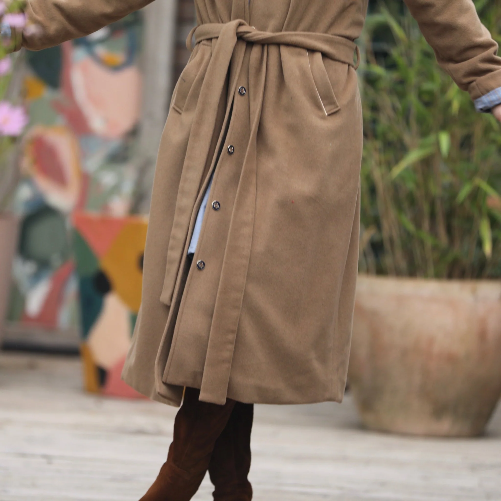 Manteau Paul long - lainage camel - Image 3