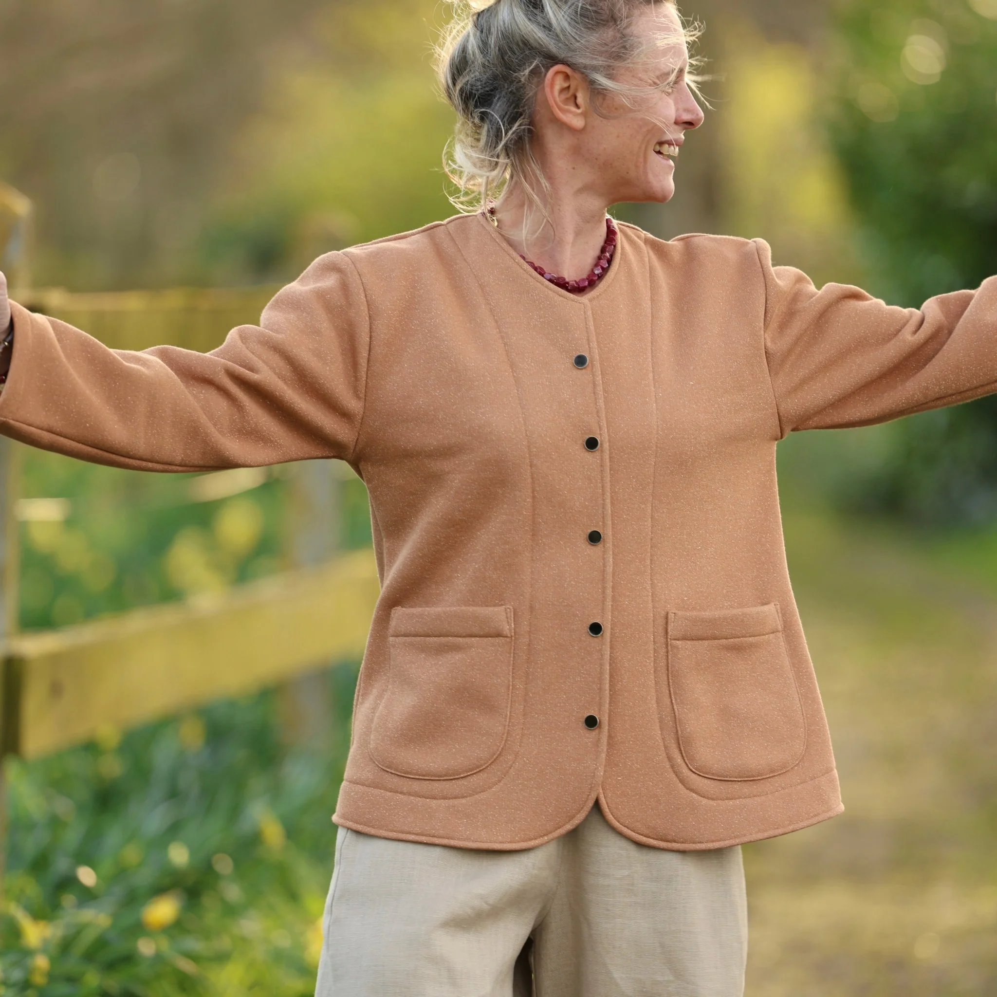 Veste Nathalie – Camel pailleté - Image 8