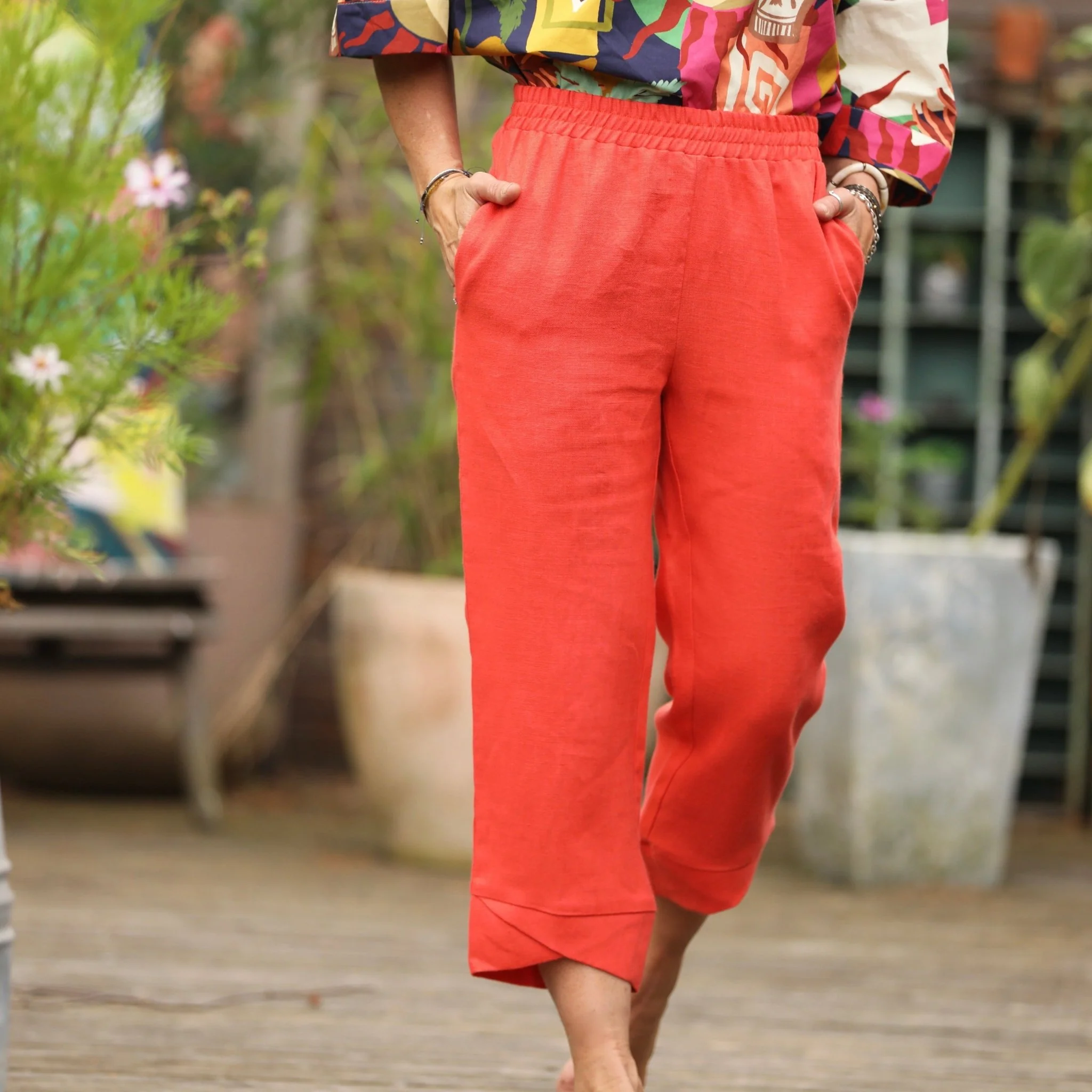 Pantalon Baptiste - lin orange - Image 5