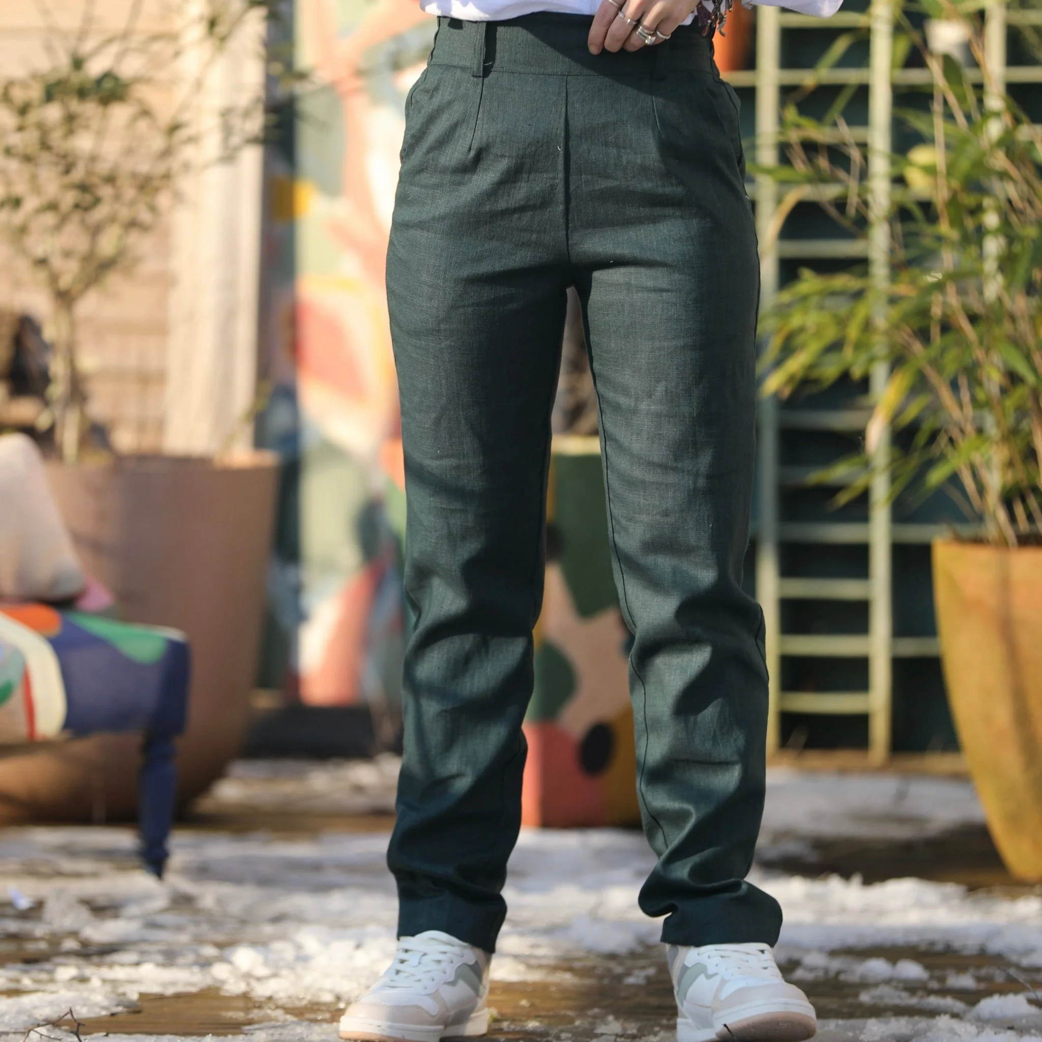 Pantalon Marcus -lin émeraude