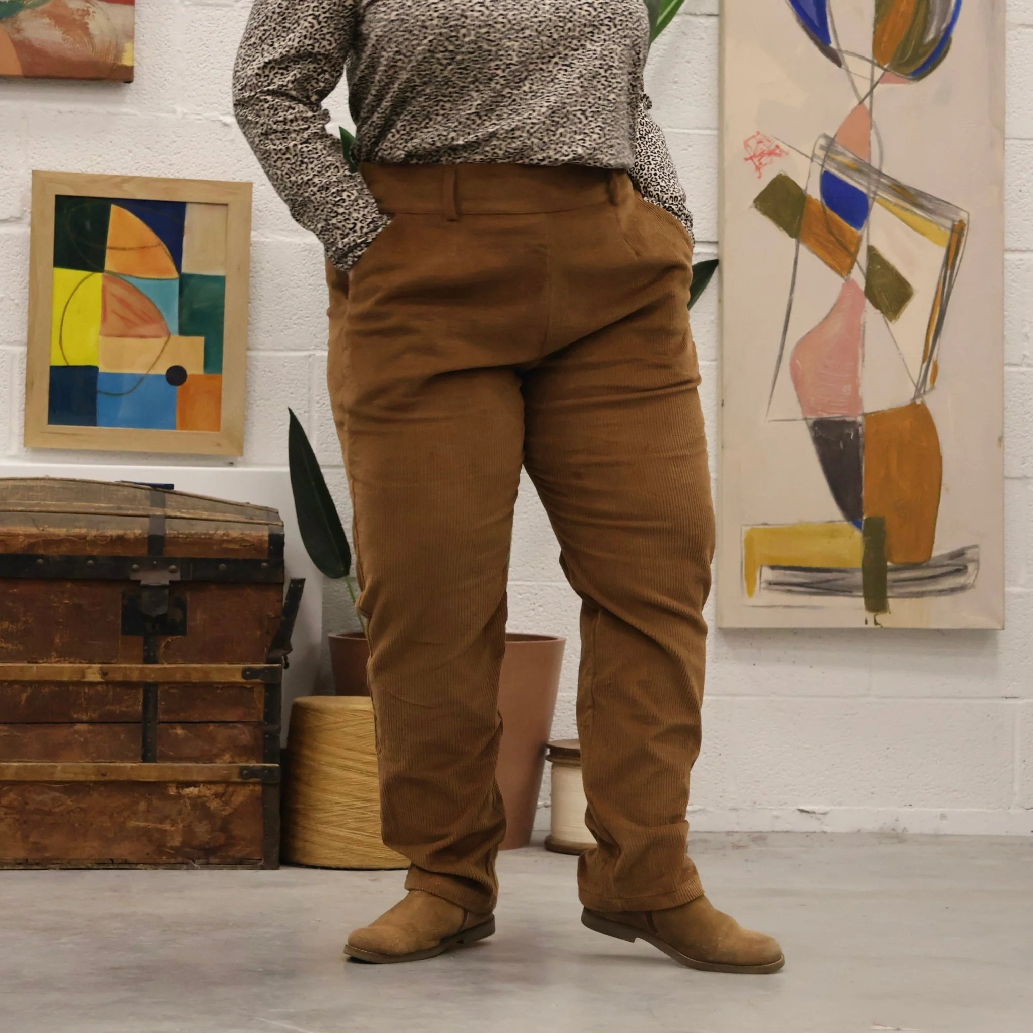 Pantalon Marcus - sergé de coton violet - Image 8