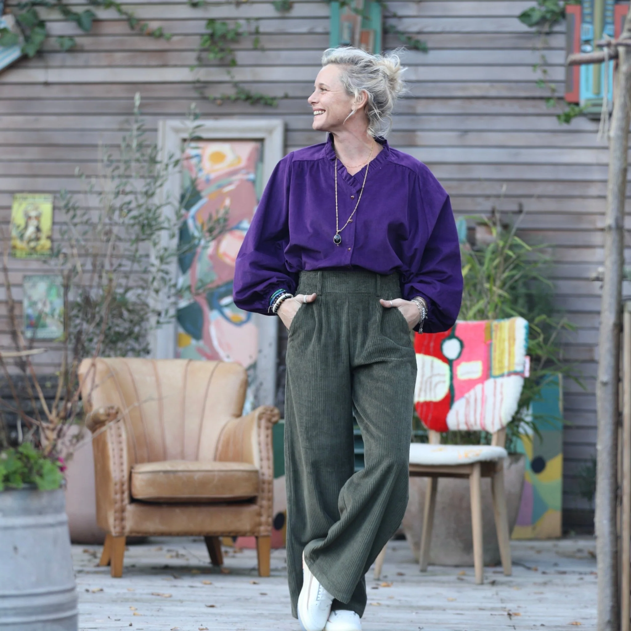 Pantalon Tom - velours côtelé kaki