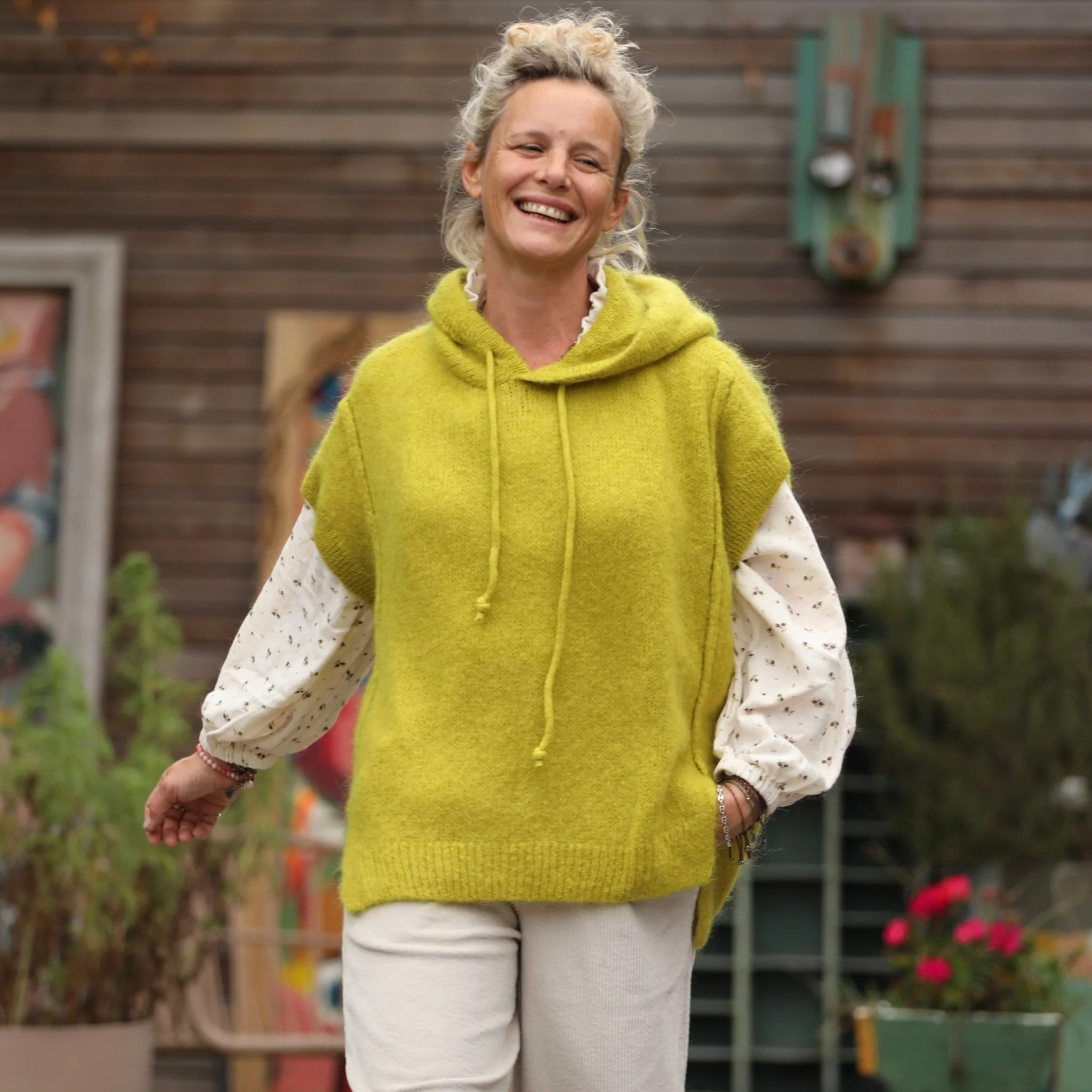 Pull capuche Calypso - Citron vert