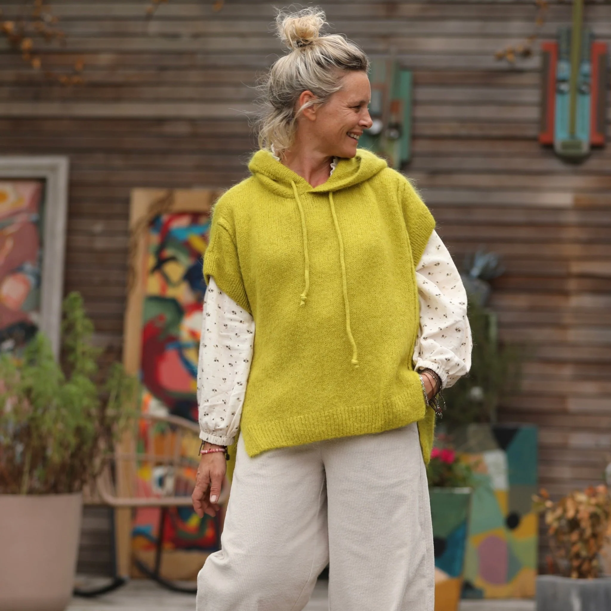 Pull capuche Calypso - Citron vert - Image 2
