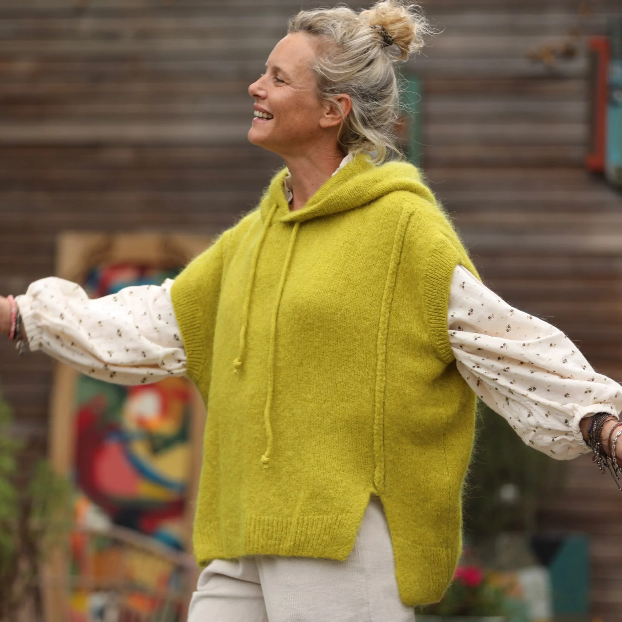 Pull capuche Calypso - Citron vert - Image 3