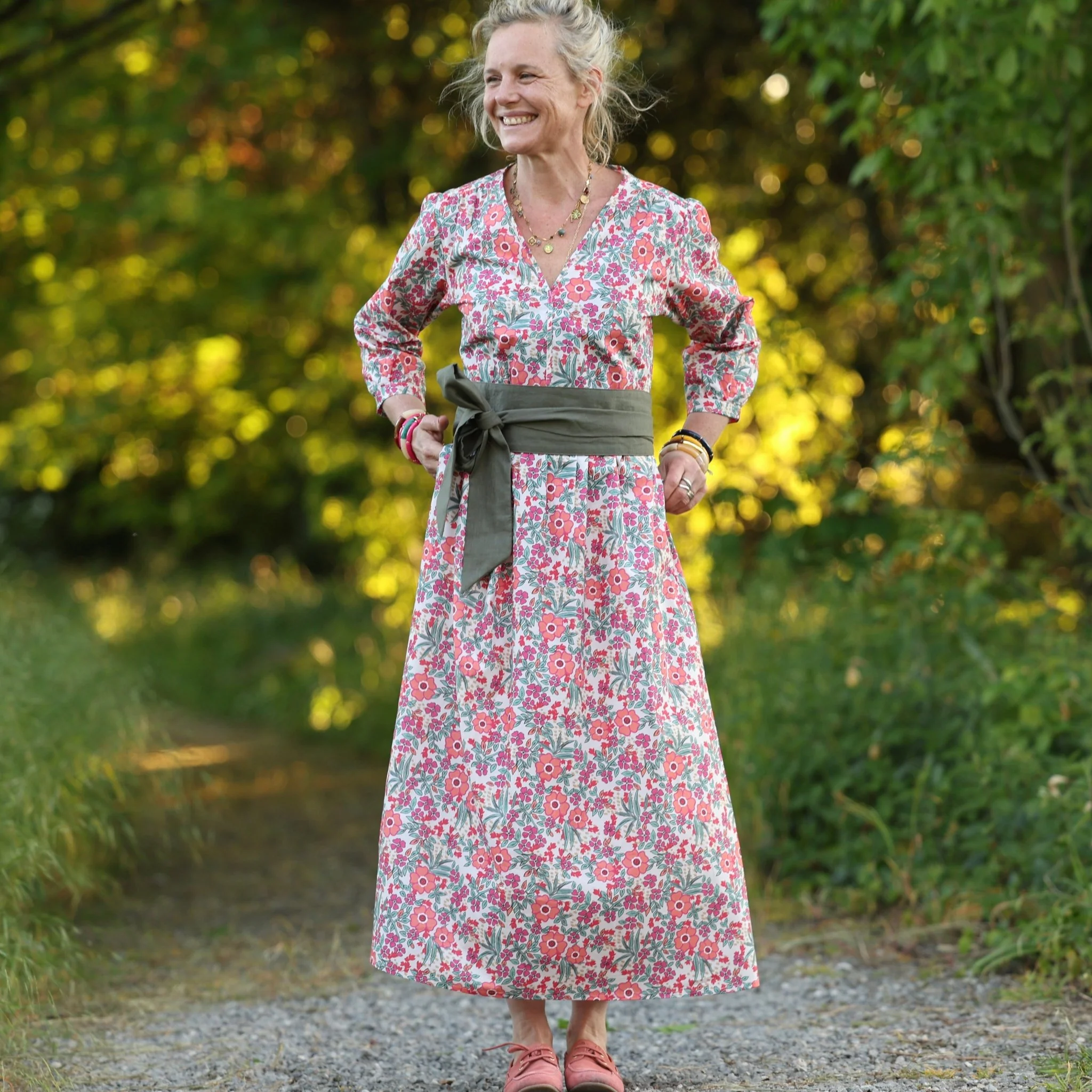 Robe Agathe - Coton Capucine corail - Image 12