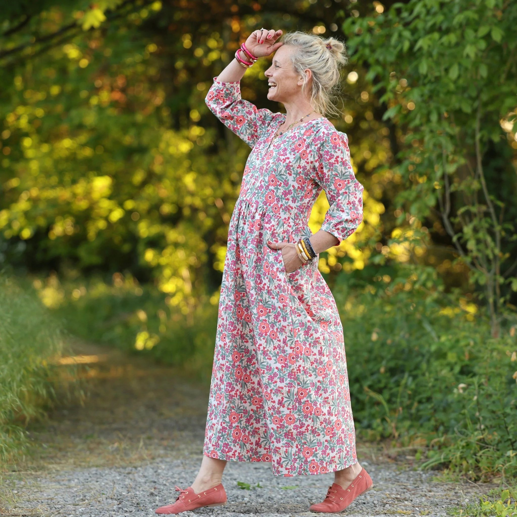 Robe Agathe - Coton Capucine corail - Image 14